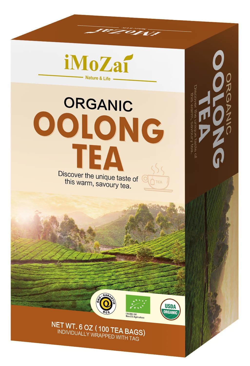 Imozai Organic Oolong Tea Bags 100 Count Individually Wrapped