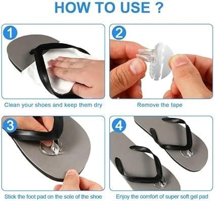 2Pcs Transparent Flip-Flop Gel Toe Guards Cushions Thong Protectors Silicone Thong Sandal Toe Protectors Use Safety Easy Installation,Ball-of-Foot Cushions,Health and Household(ZS527) - Image 4