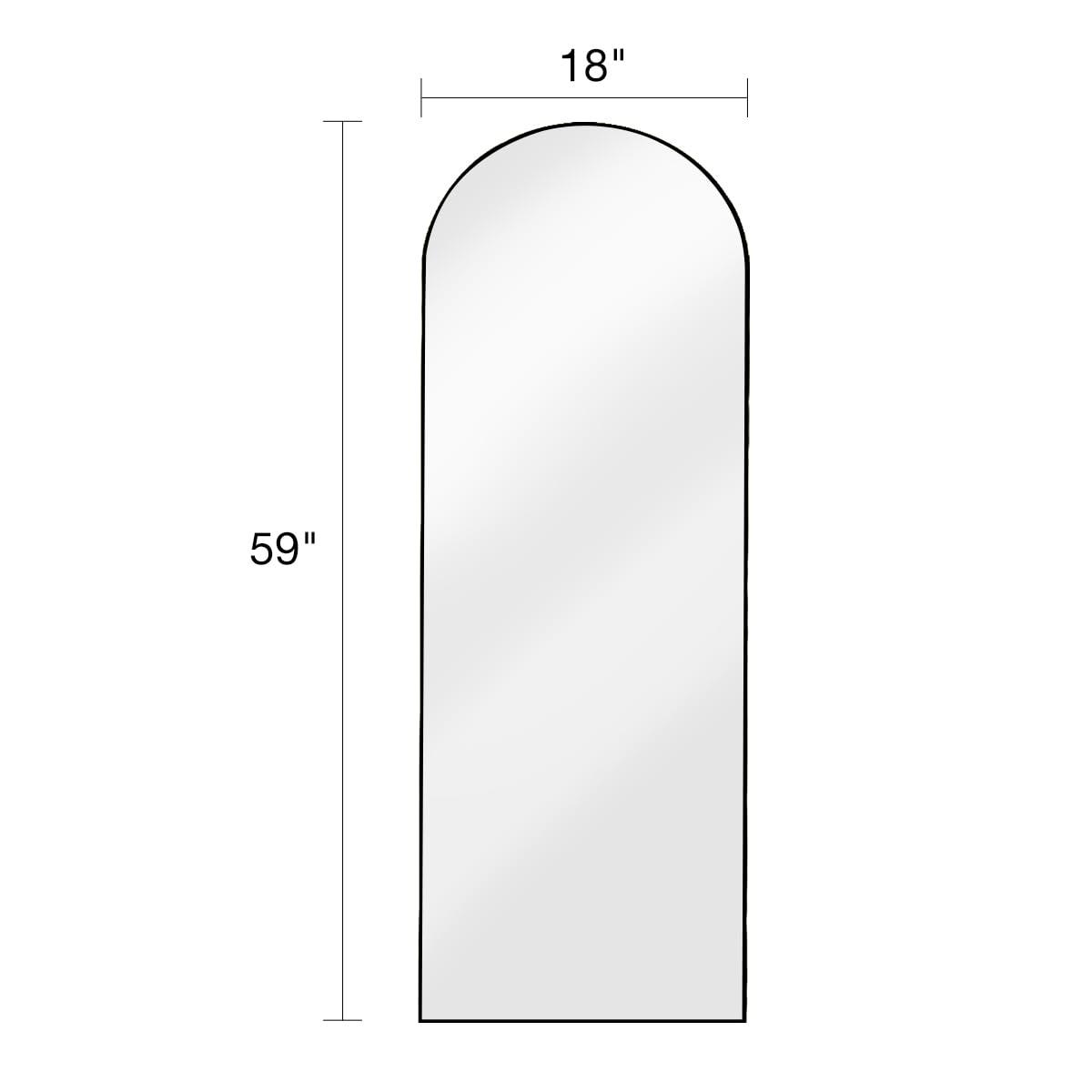 ITSRG Floor Mirror, Full Length Mirror with Stand, Arched Wall Mirror Full Length, Black Floor Mirror Freestanding, Wall Mounted for Bedroom Living Room, Black - Image 2