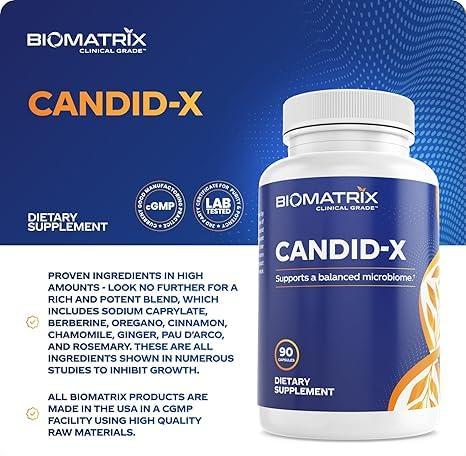 BioMatrix Candid-X Gut Cleanse with Berberine, Oregano, Sodium Caprylate, Chamomile, Ginger, PAU D'arco, Digestive Supplement for Men and Women | 90 Capsules - Image 2
