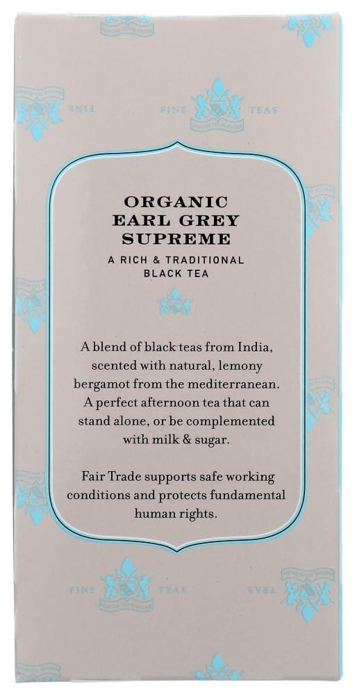 Harney & Sons Premium Tea, Organic Earl Grey Supreme Black Tea, Individually Wrapped Tea Bags, 20/box - Image 4