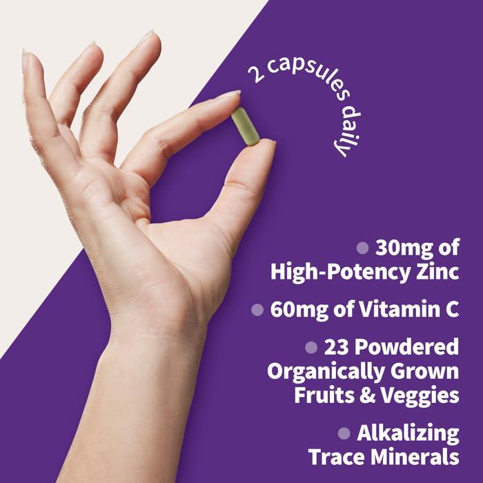Garden of Life Zinc Supplements 30mg High Potency Raw Zinc and Vitamin C Multimineral Supplement, Vitamin Code Vitamins Trace Minerals & Probiotics for Skin Health & Immune Support, 60 Vegan Capsules - Image 3