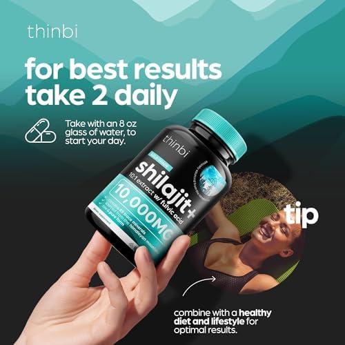 Thinbi Pure Himalayan Shilajit 10000mg Maximum Potency Organic Capsules 90 Count with Fulvic Acid & Trace Minerals for Enhanced Energy and Immune Support Men & Women Better Than Shilajit Resin - Image 6