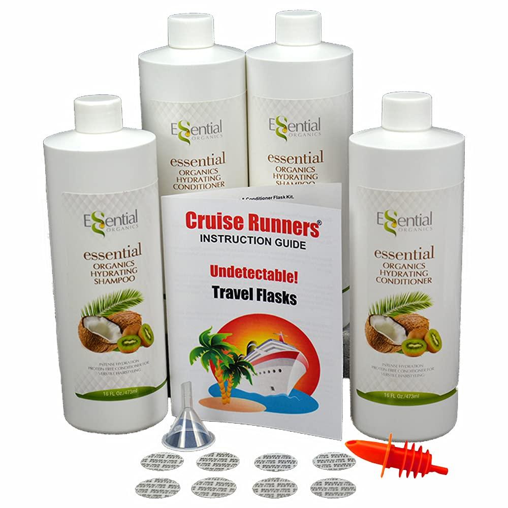 Fake Shampoo & Conditioner By CRUISE RUNNERS Hidden Liquor Alcohol Flasks For Booze Cruise Enjoy Rum Runners 4 Bottles - Image 1