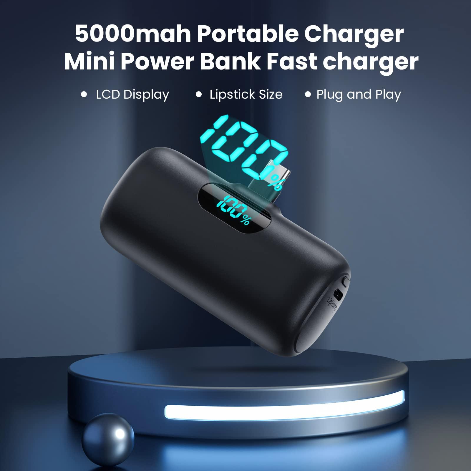Mini Portable Charger 5000mAh Power Bank,15W PD USB C Cell Phone Portable Power,LCD Display Battery Pack Compatible With iPhone 16/15/15 Plus/15 Pro/15 Pro Max/Android/Samsung/Moto/LG(Type-C Only) - Image 7
