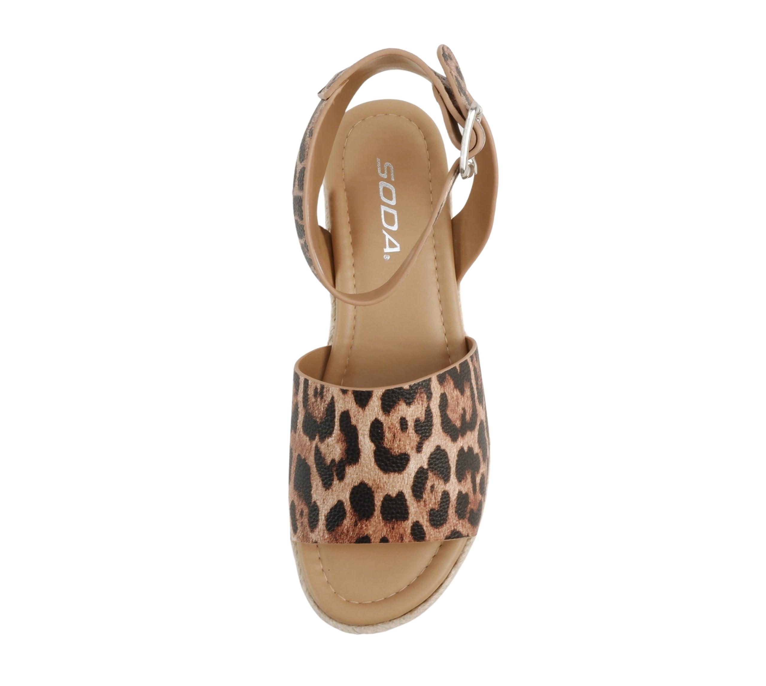 Soda Topic Open Toe Buckle Ankle Strap Espadrilles Flatform Wedge Casual Sandal - Image 5