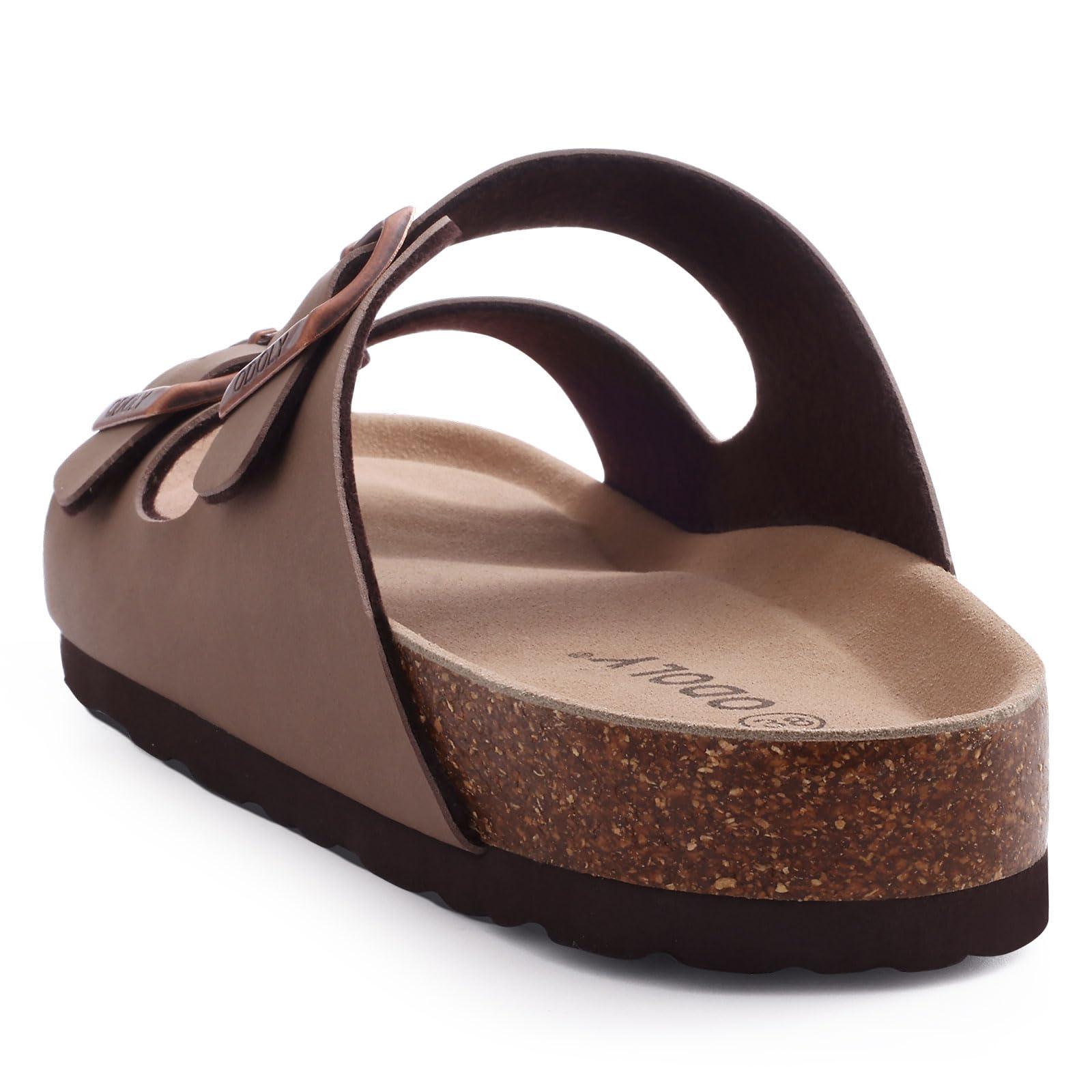 ODOLY Unisex Cork Footbed Slide Sandal, Arch Support Summer Outdoor Sandals with Adjustable Buckle for Women and Men - Image 5