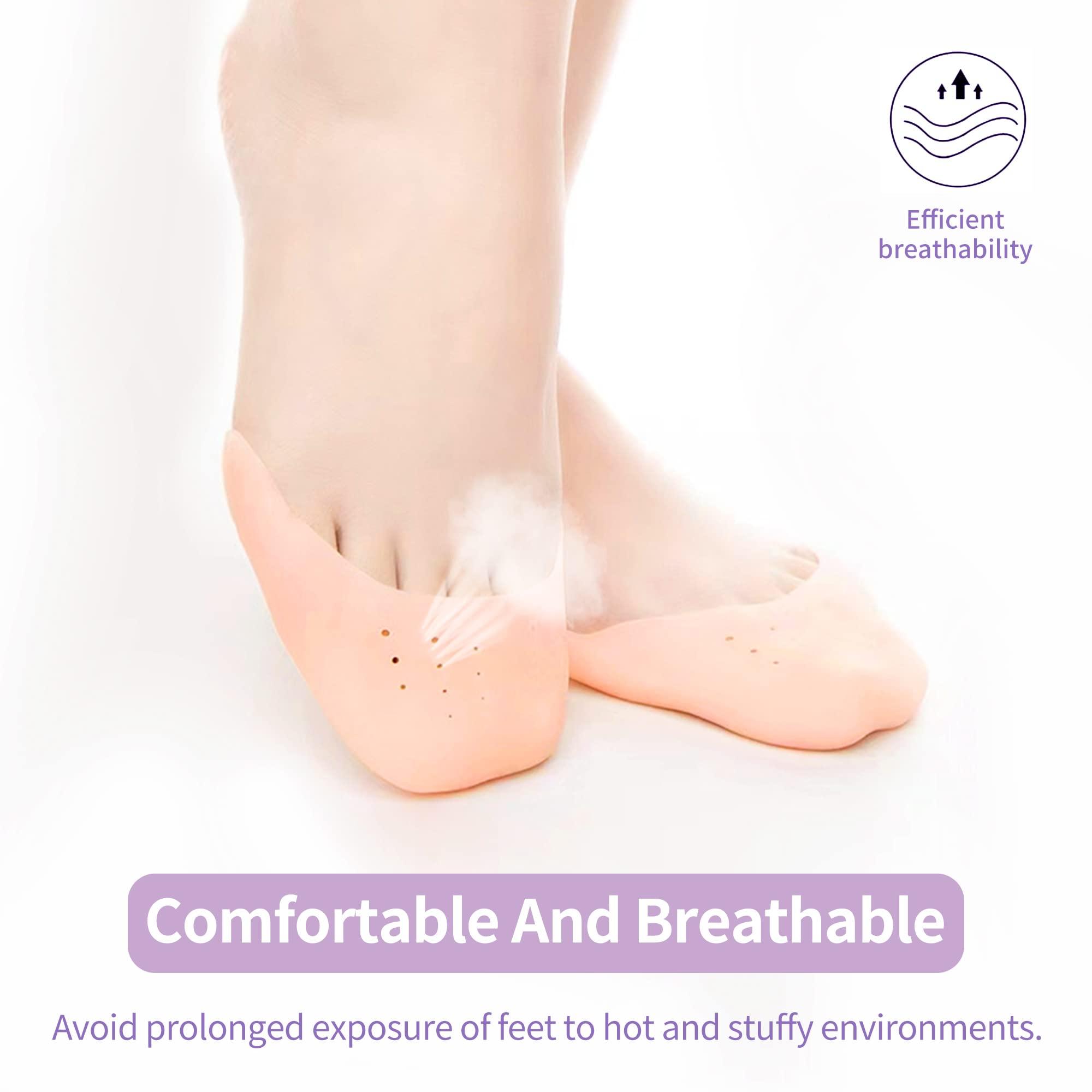 JEVRKAPZ Silicone Gel Toe Sleeves Soft Ball of Foot Metatarsal Ballet Pointe Toe Cap with Hole Toe Protection Toe Topper Cover Protectors Pouch for Ballet Dance Shoes - Image 4
