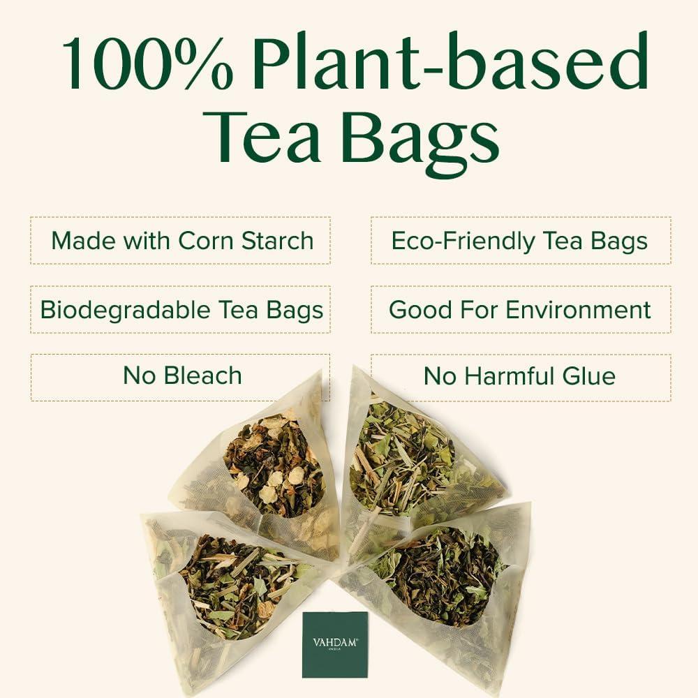 VAHDAM, Assorted Tea Sampler (15 Different Variety in Individually Wrapped Pyramid Tea Bags) Long Leaf Premium Teas I Teas Gift Set I Ideas for Tea Lovers | Gifts for Women & Men - Image 3