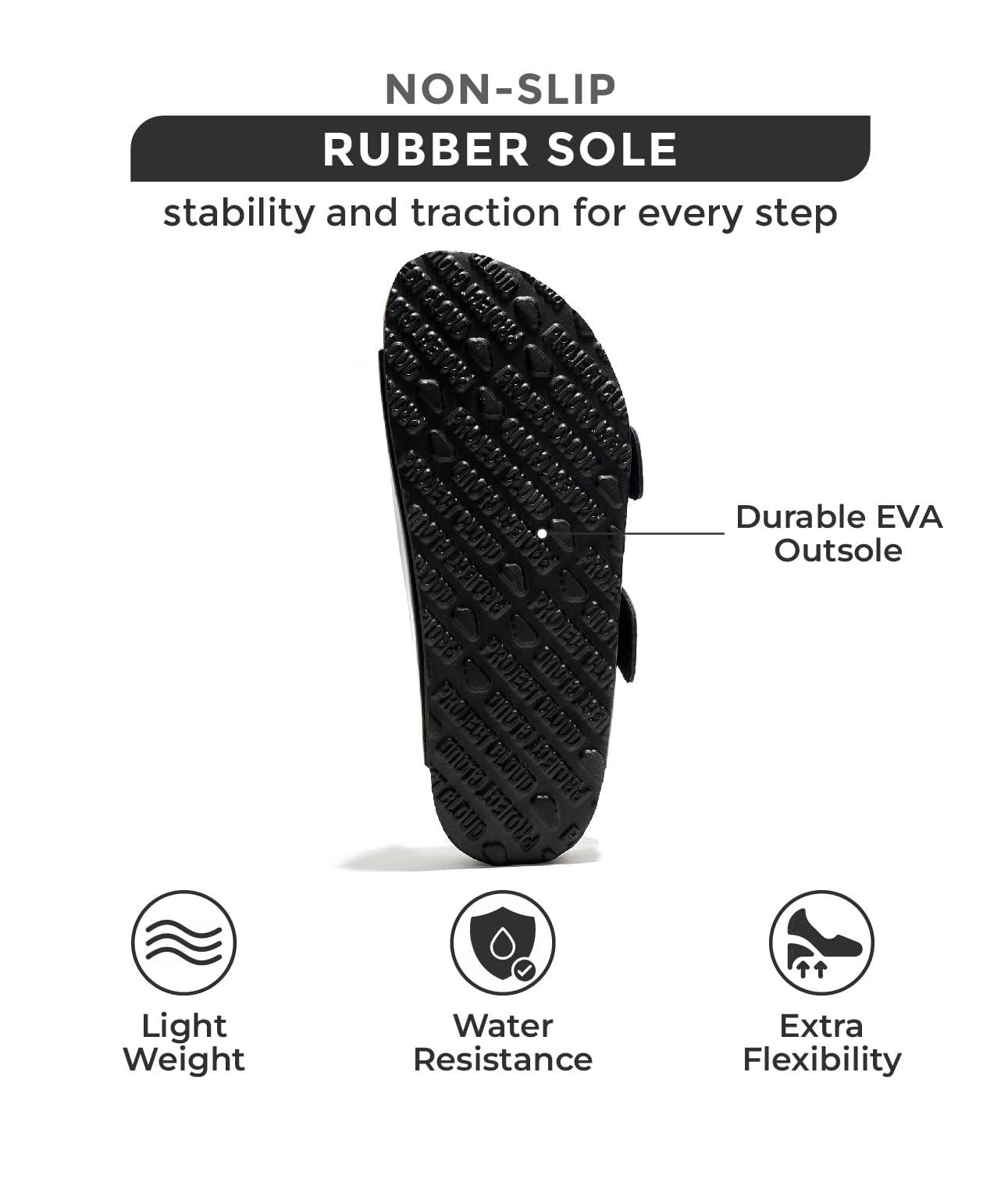 Project Cloud Genuine Leather Flat Sandals for Women 2025 Comfortable Beach Essentials Womens Sandals Memory Foam Vacation Essentials Slides for Women Footwear (Santorini) - Image 4
