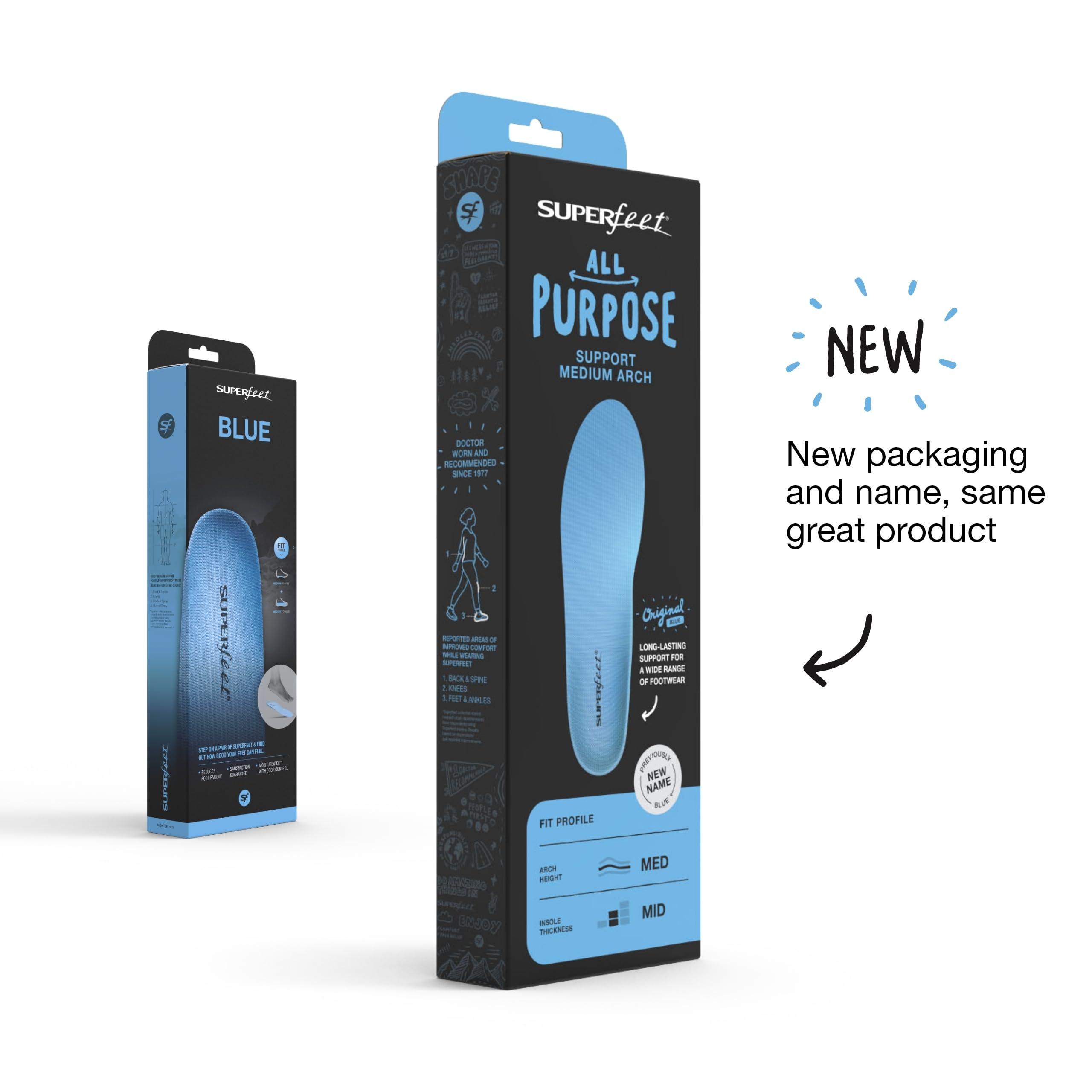 Superfeet All-Purpose Support Medium Arch Insoles (Blue) - Trim-To-Fit Orthotic Shoe Inserts - Professional Grade - Image 2