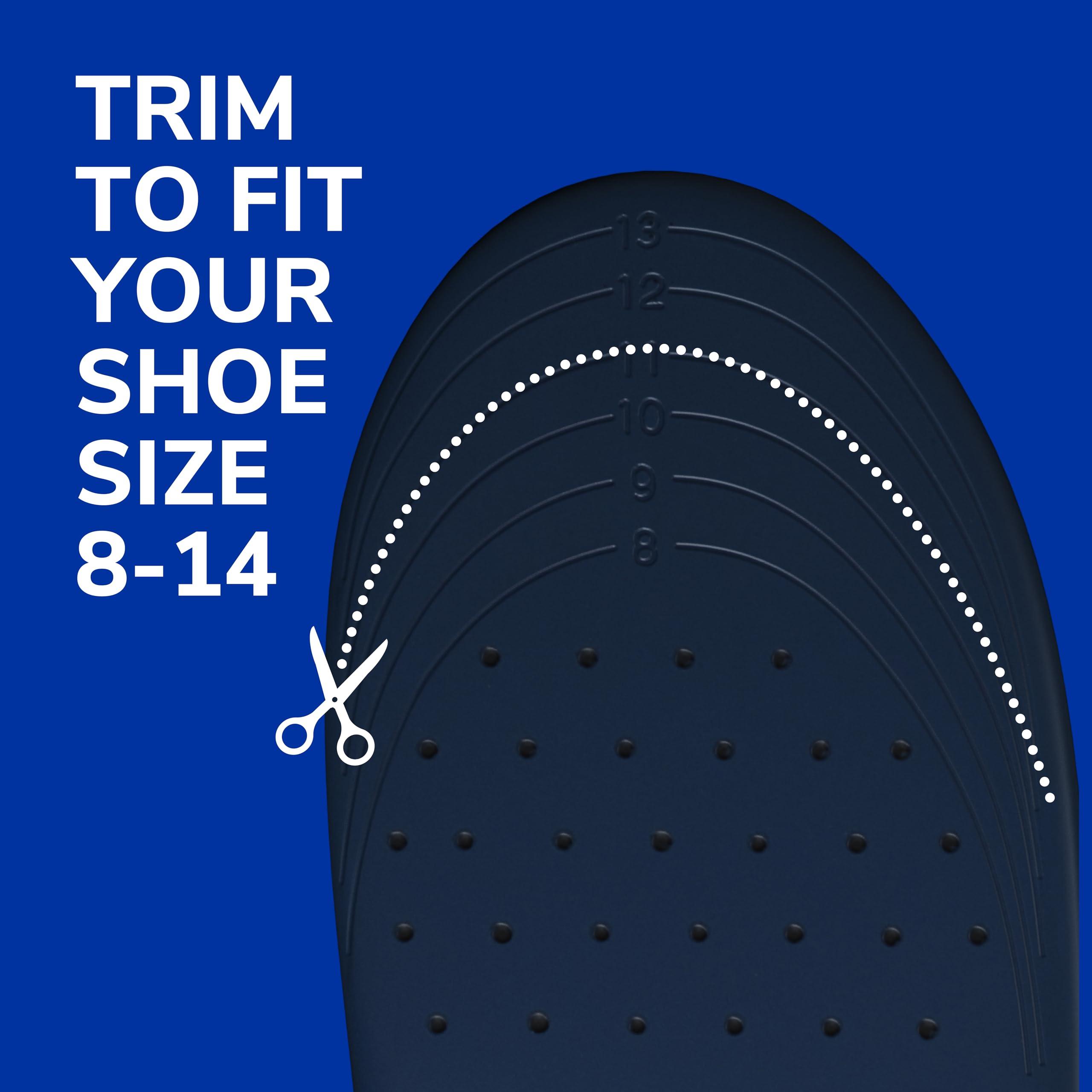Dr. Scholl's Heavy Duty Support Insole Orthotics, Big & Tall, 200lbs+, Wide Feet, Shock Absorbing, Arch Support, Distributes Pressure, Trim to Fit Inserts, Work Boots & Shoes, Men Size 8-14, 1 Pair - Image 7
