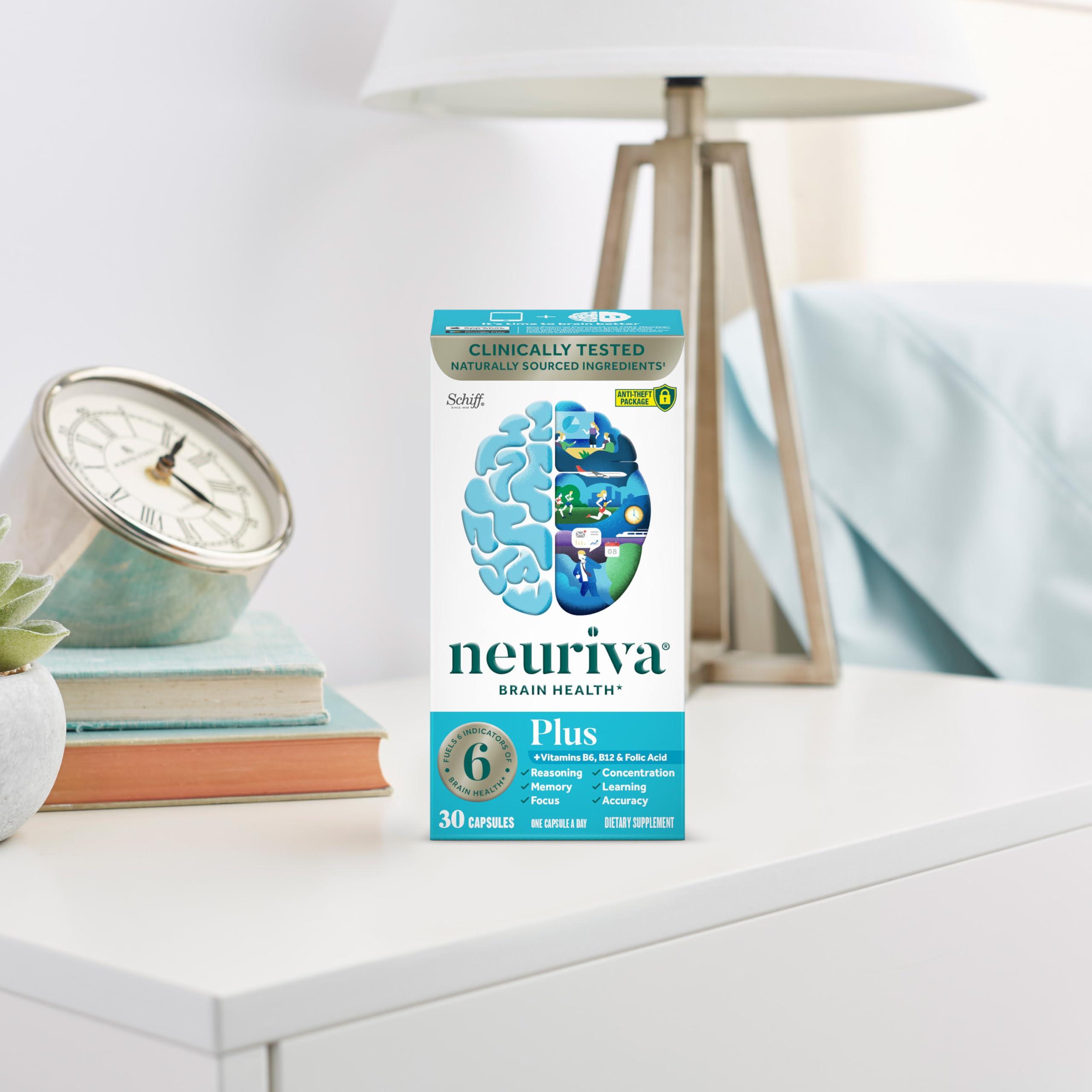 NEURIVA Plus Brain Supplement for Memory and Focus Clinically Tested Nootropics for Concentration for Mental Clarity, Cognitive Enhancement Vitamins B6, B12, Phosphatidylserine 30 Capsules - Image 18