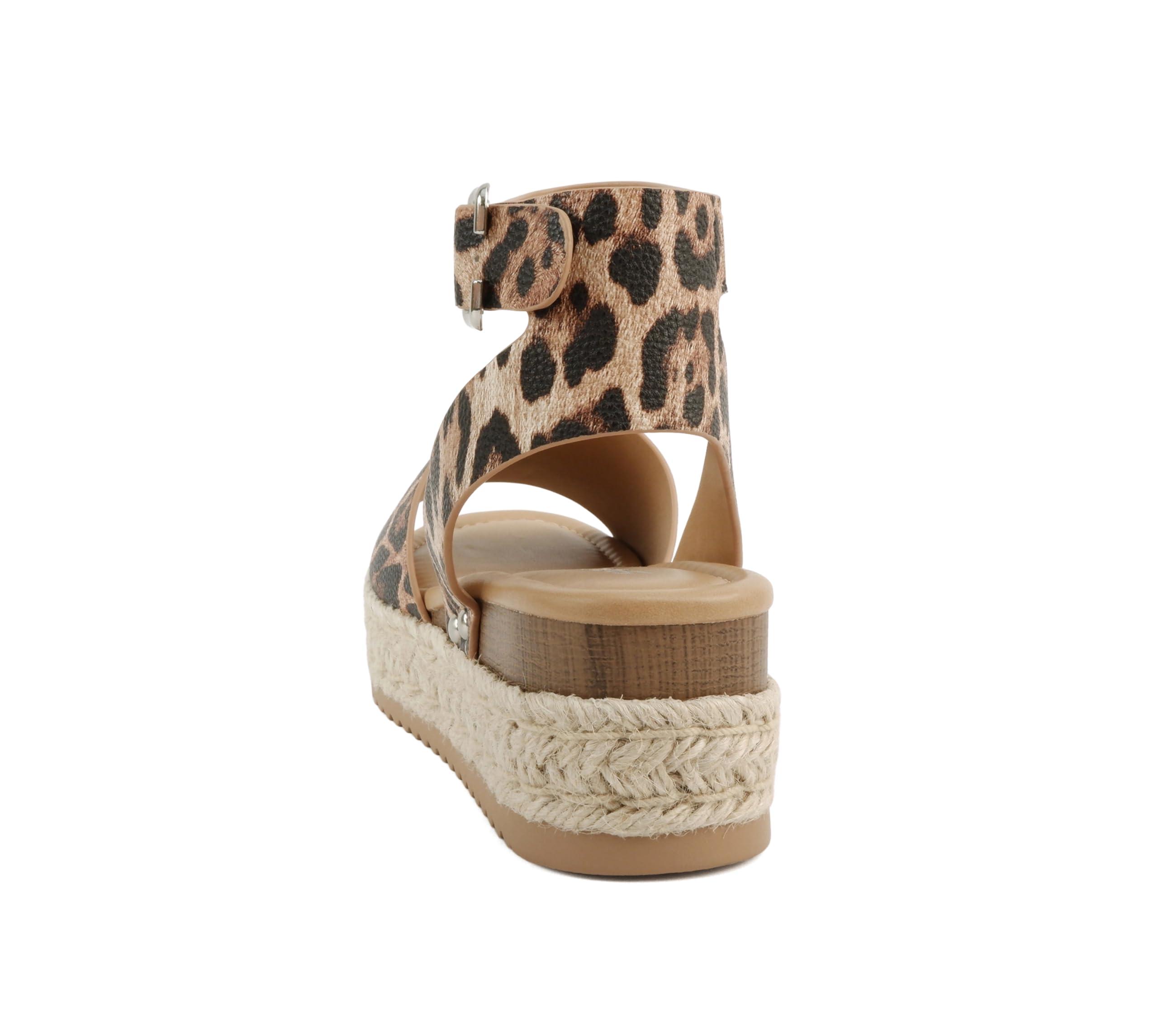 Soda Topic Open Toe Buckle Ankle Strap Espadrilles Flatform Wedge Casual Sandal - Image 3