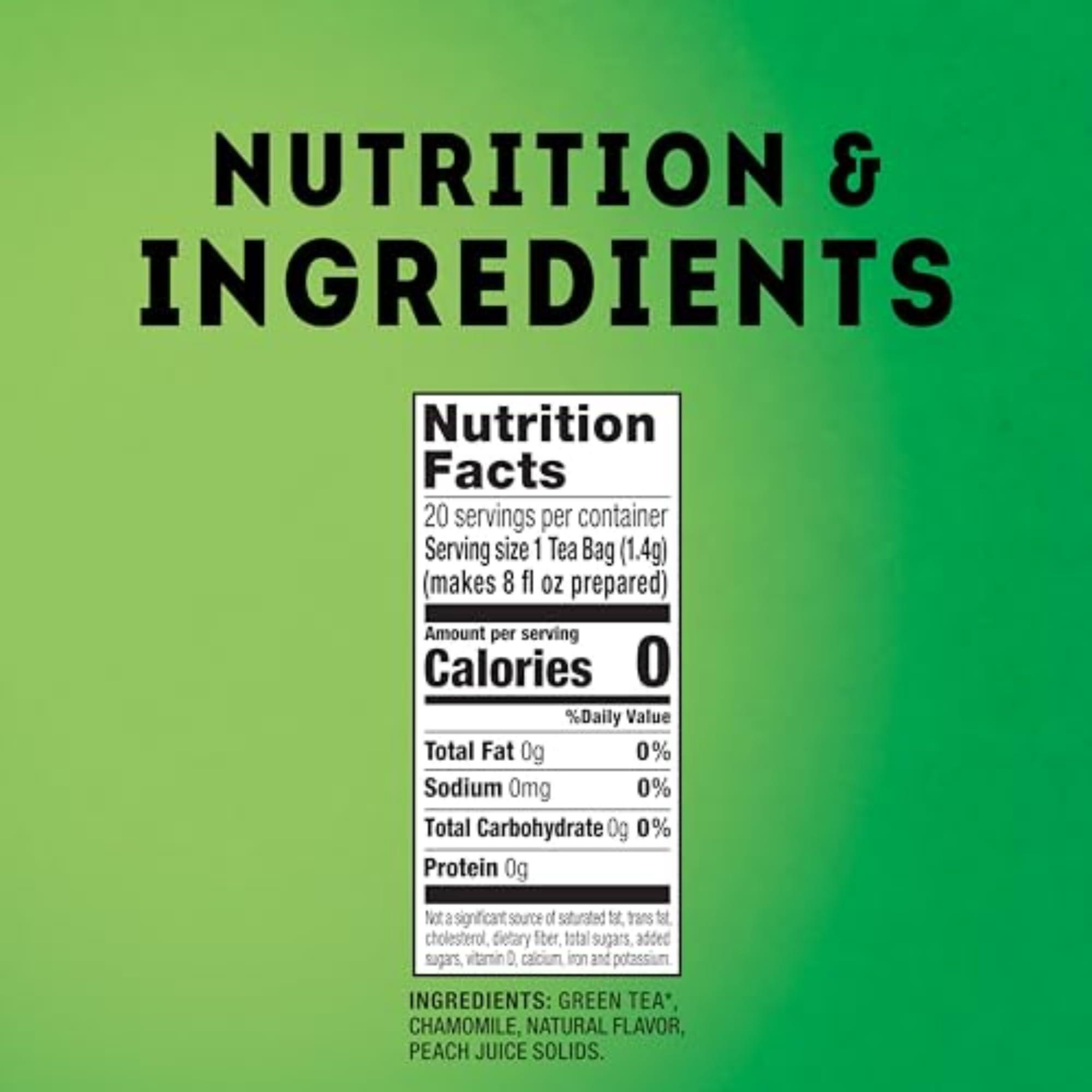 Lipton Peach Green Tea Bags, Flavored, Unsweetened Teabags for Hot Tea or Peach Iced Tea with Caffeine and Flavonoids, 120 Total Tea Bags (20ct - Pack of 6) - Image 2