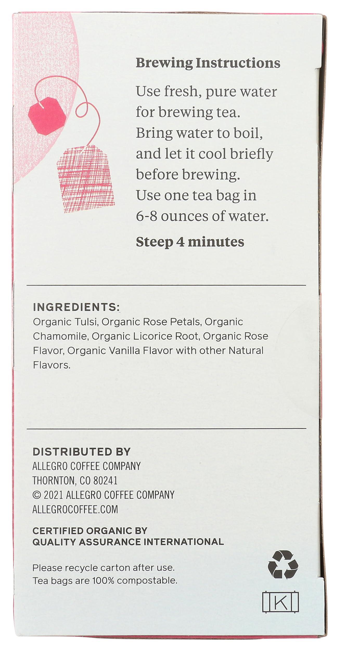 Allegro Tea, Organic Rose Tulsi Tea Bags, 20 ct - Image 7