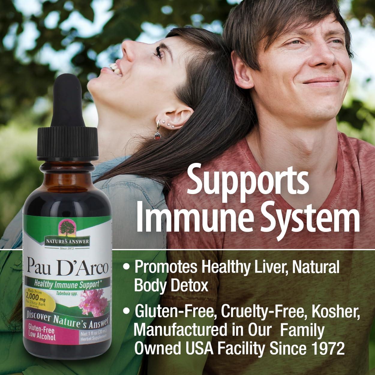 Nature's Answer Pau D'Arco Inner Bark with Organic Alcohol 1 Fluid Ounce | Promotes Healthy Gut Flora | Natural Immune Support Booster - Image 4