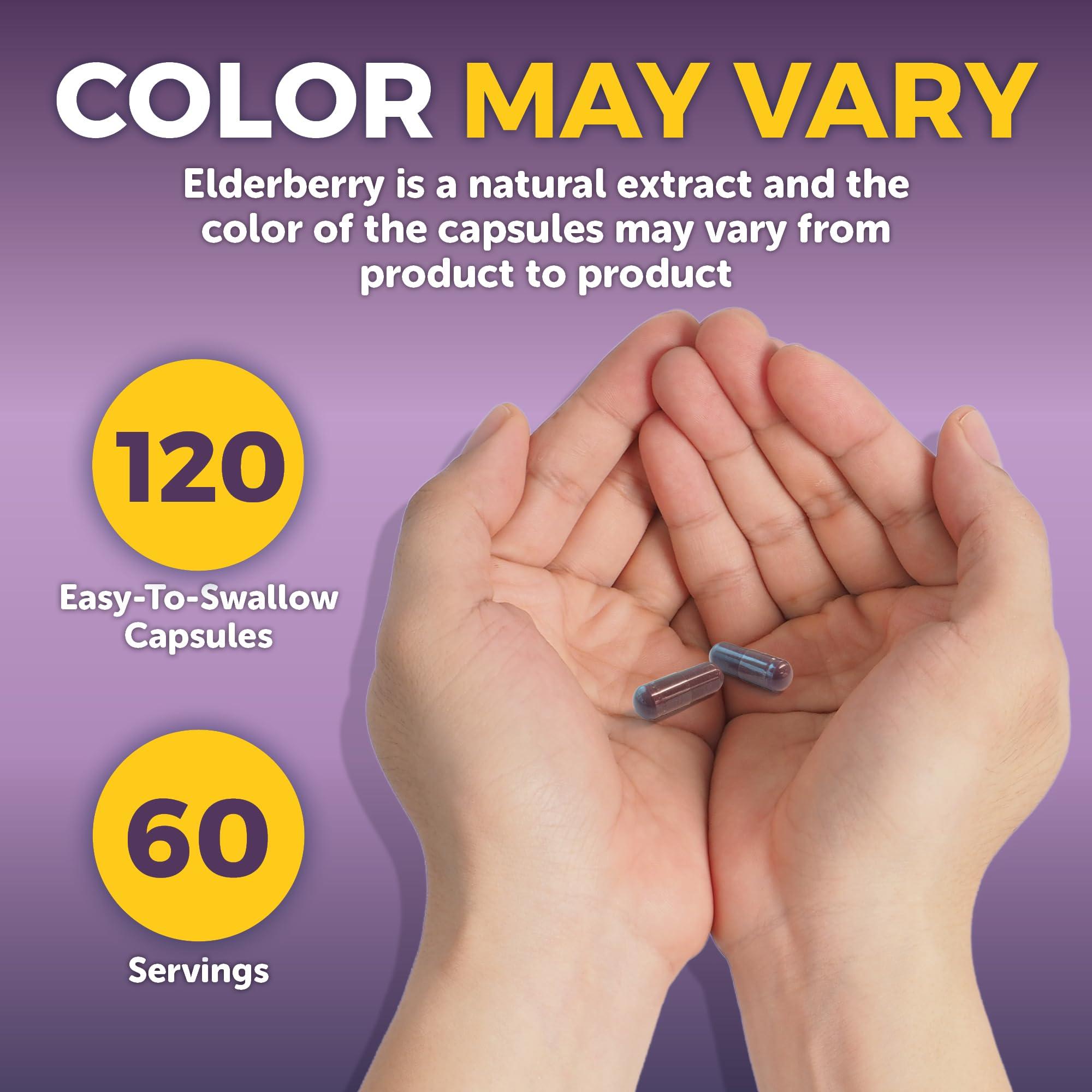 Viva Naturals Elderberry with Vitamin C and Zinc for Adults - 5 in 1 Sambucus Black Elderberry Capsules with Vitamin D3 5000 IU Immunity Supplement, Sambucus Elderberry Immune Support Supplement - Image 9