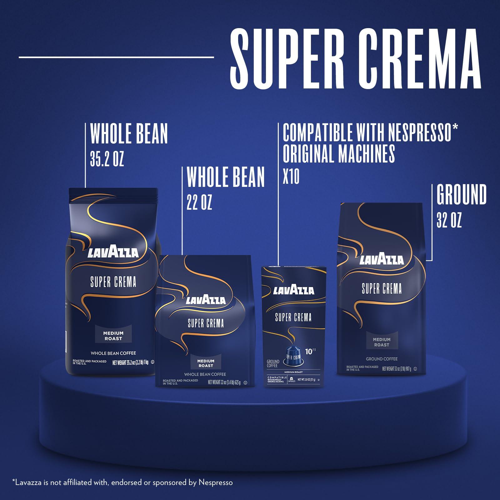 Lavazza Super Crema Whole Bean Coffee, Medium Espresso Roast, Arabica and Robusta Blend, 2.2 lb Bag, Package May Vary (Pack of 1) - Image 8