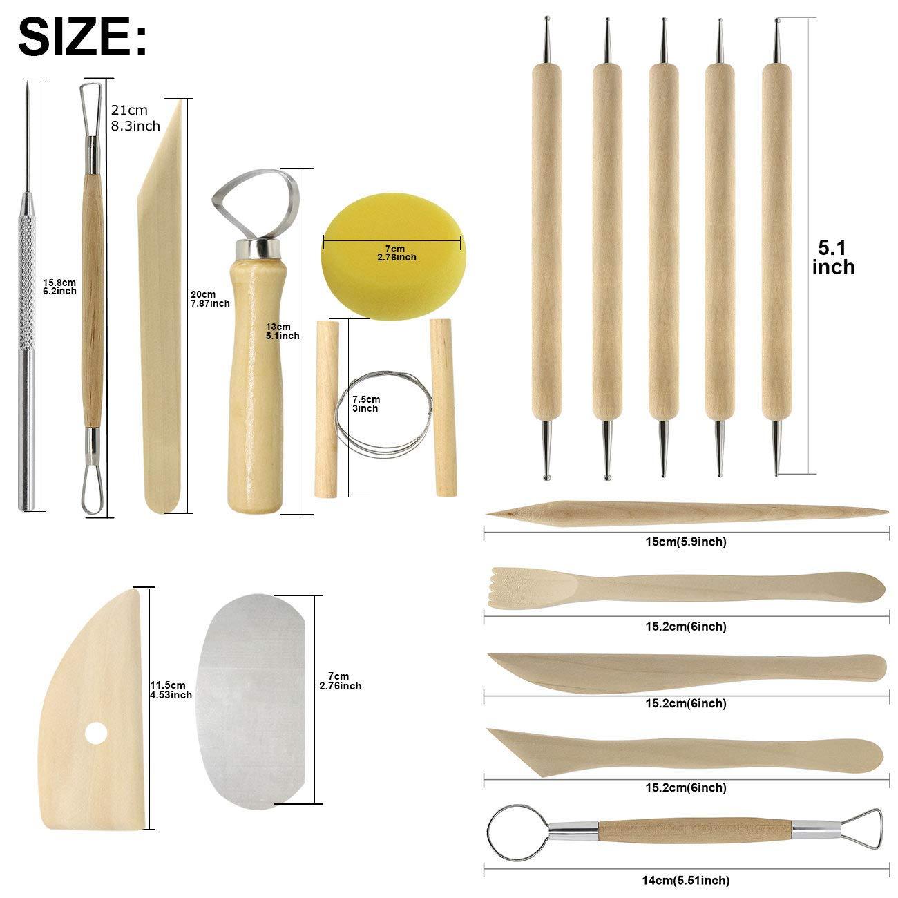 Augernis Pottery Sculpting Tools 32PCS Ceramic Clay Carving Tools Set for Beginners Expert Art Crafts Kid's After School Pottery Classes Club Children Students - Image 3