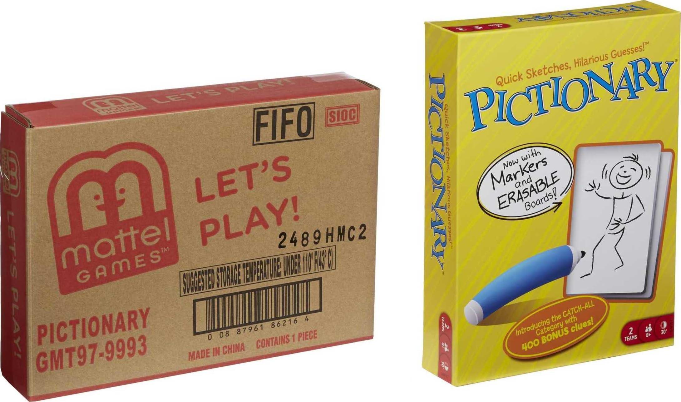 Mattel Games Pictionary Family Board Game for Kids, Adults and Game Night for 2 Teams with Erasable Markers, Boards and Sand Timer (Amazon Exclusive) - Image 6