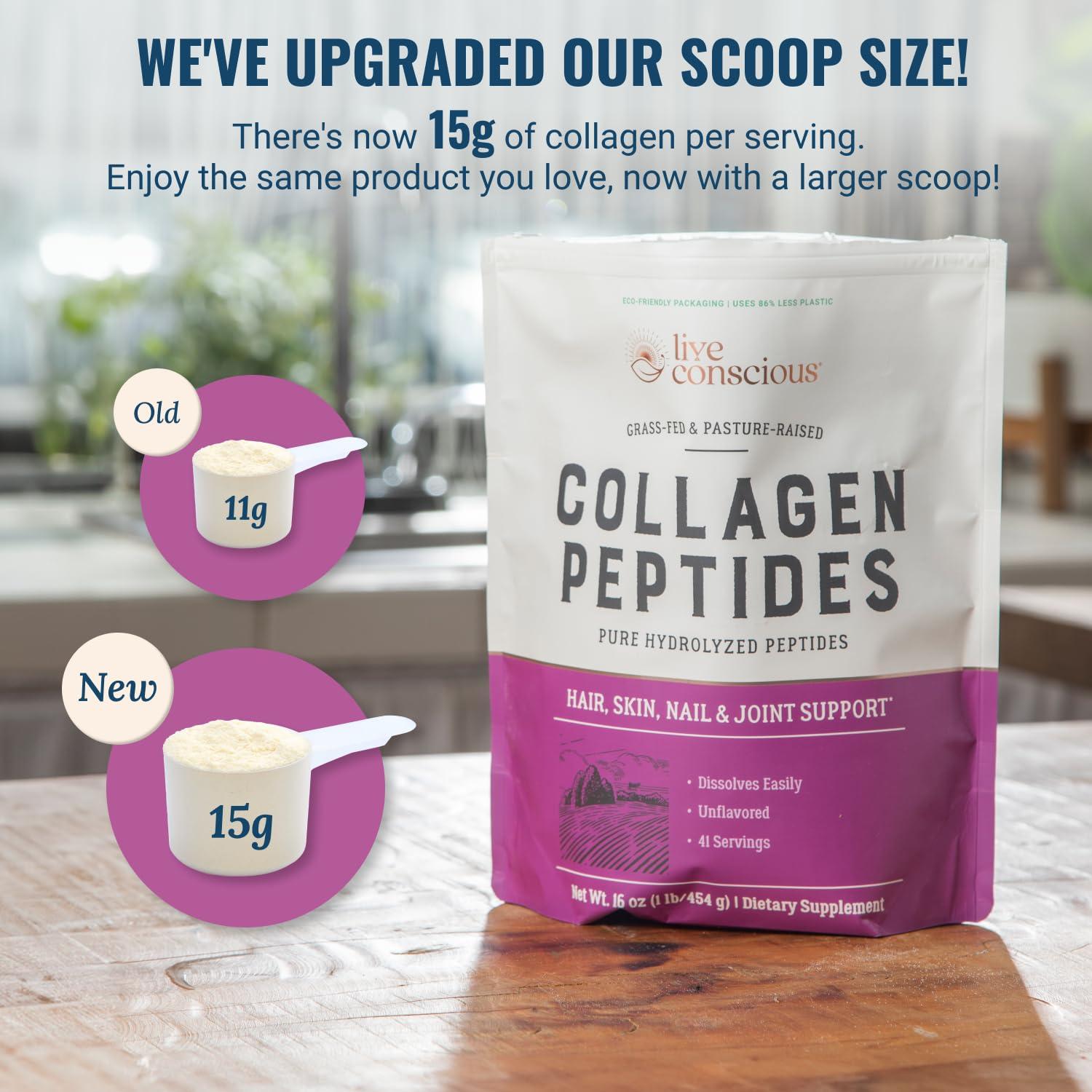 Collagen Peptides Powder - Naturally-Sourced Hydrolyzed Collagen Powder - Hair, Skin, Nail, and Joint Support - Type I & III Grass-Fed Collagen Supplements for Women and Men - 41 Servings - 16oz - Image 4