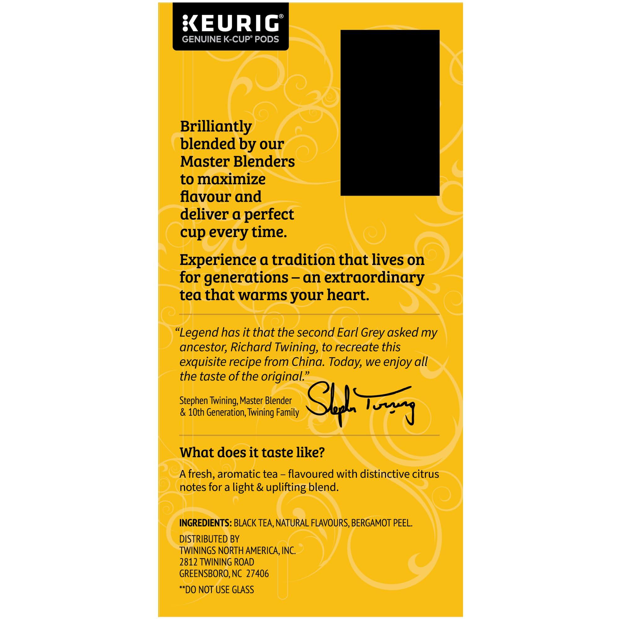 Twinings Earl Grey Black Tea K-Cup Pods for Keurig, 24 Count (Pack of 2), Flavoured with Citrus and Bergamot, Caffeinated, Enjoy Hot or Iced - Image 7