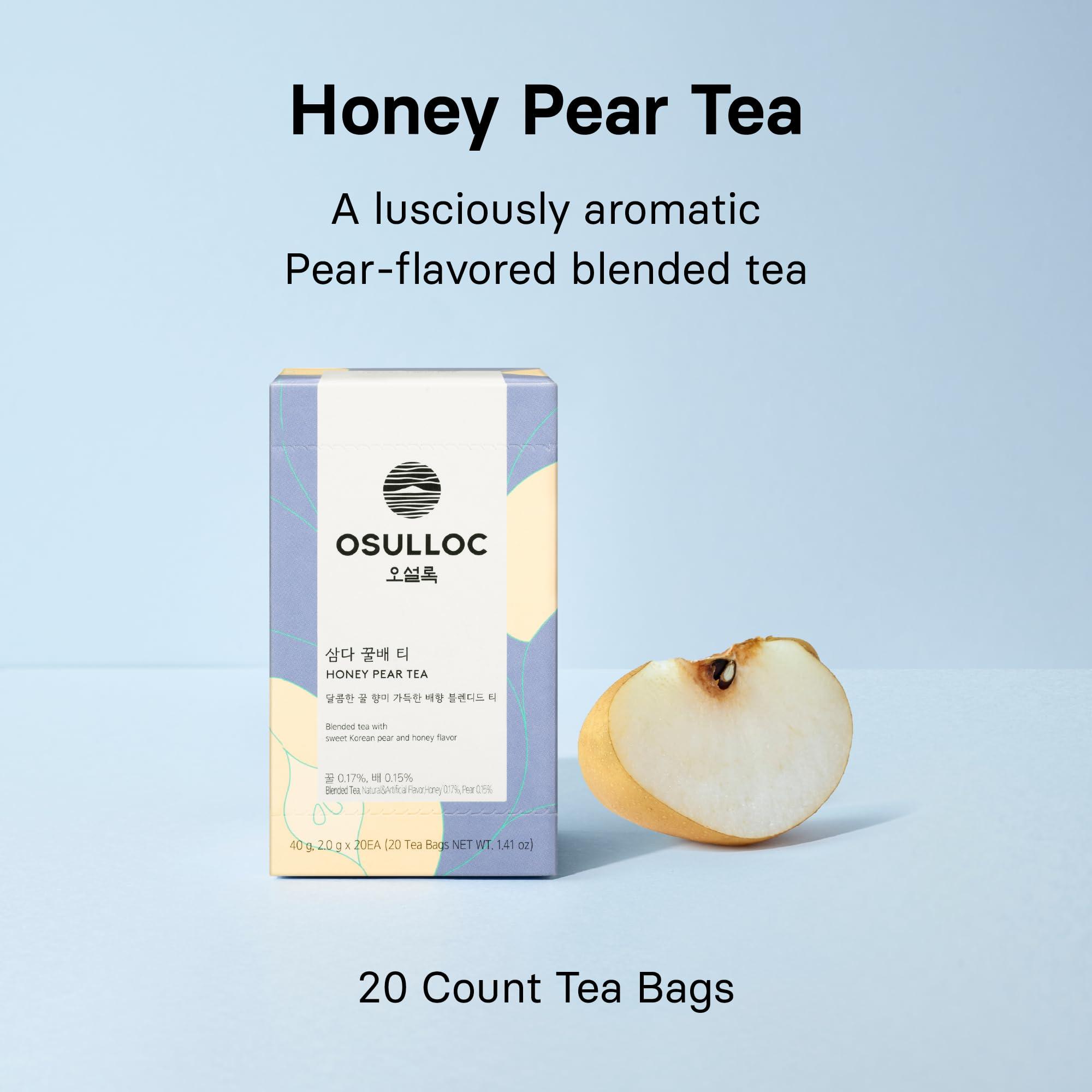OSULLOC Honey Pear Tea (Sweet Pear & Honey Flavor), Fruit tea Blend, Premium Teabags from Jeju Island, 20 count - Image 3