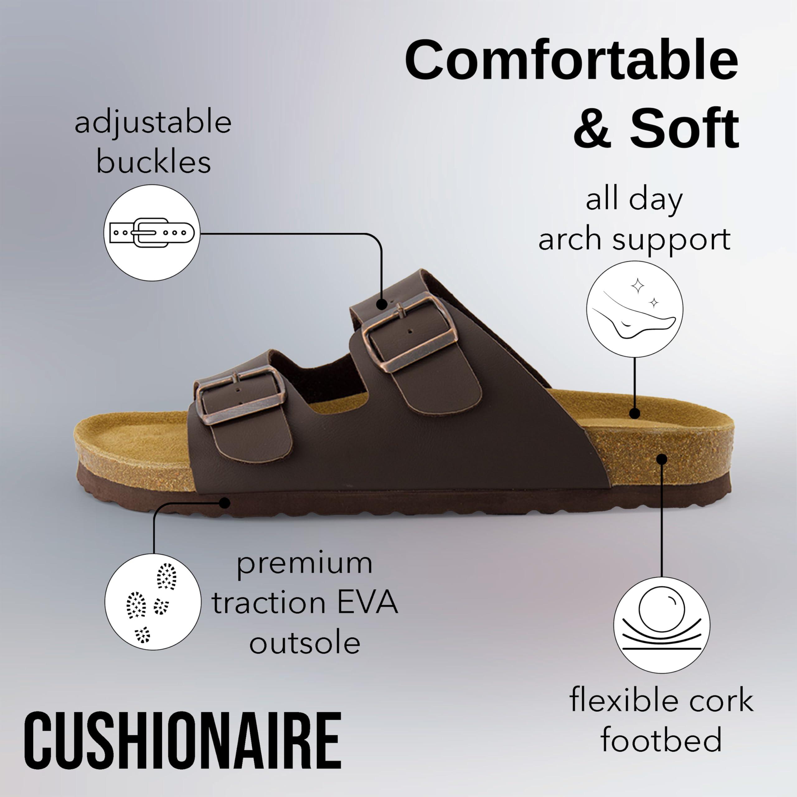 CUSHIONAIRE Men's Lane Cork Footbed Sandal with +Comfort, Arch Support, Adjustable Straps - Comfortable Slide Sandals for Walking, Casual Summer Footwear - Image 4