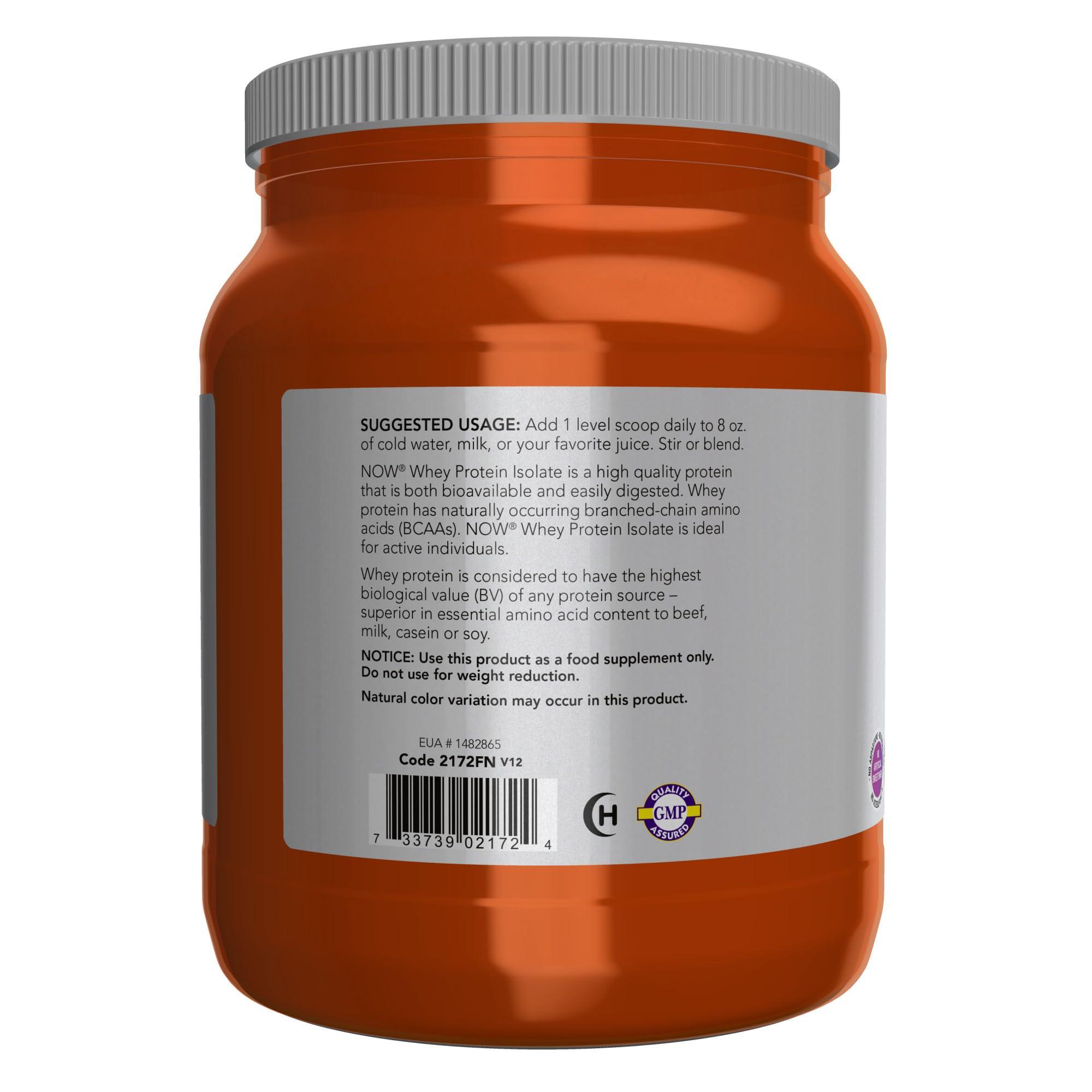 NOW Foods Sports Nutrition, Whey Protein Isolate, 25 g With BCAAs, Unflavored Powder, 1.2-Pound - Image 3