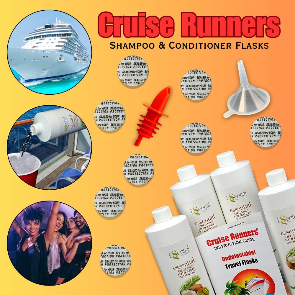 Fake Shampoo & Conditioner By CRUISE RUNNERS Hidden Liquor Alcohol Flasks For Booze Cruise Enjoy Rum Runners 4 Bottles - Image 3