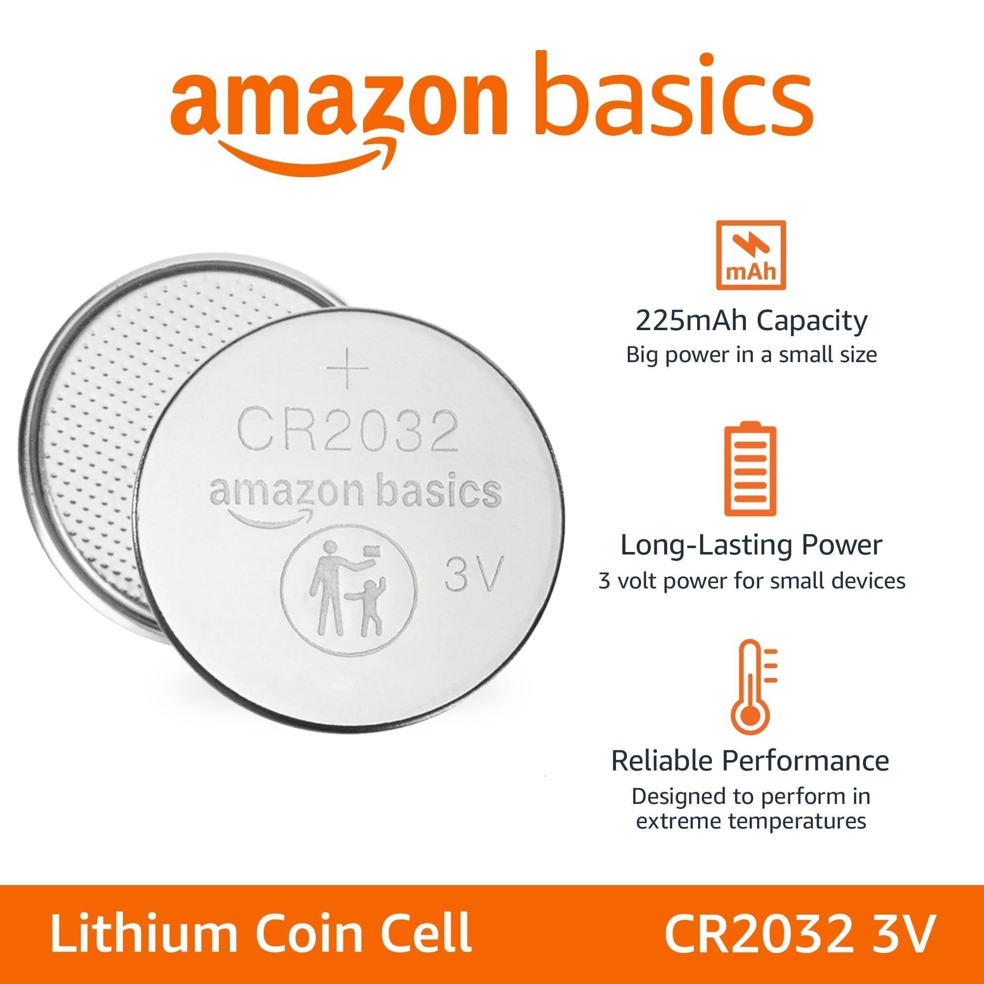 Amazon Basics CR2032 Lithium Batteries, 10-Pack, Child-Proof Package, Non-Coated - AirTag Compatible - Image 2