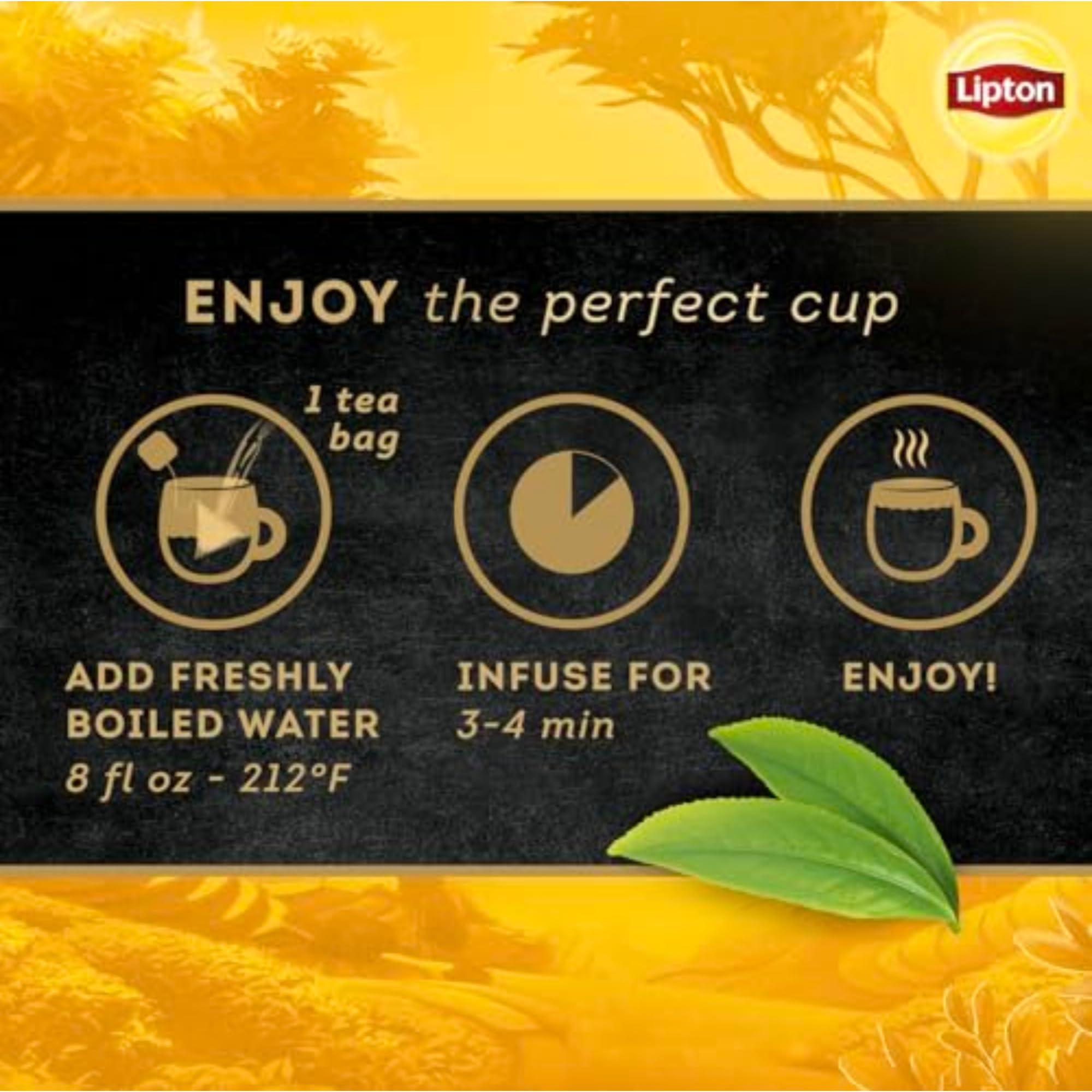 Lipton Black Tea English Breakfast, Pyramid Tea Bags, Flavored Teabags for a Refreshing Cup of Tea, 80 Total Tea Bags (20ct - Pack of 4) - Image 7