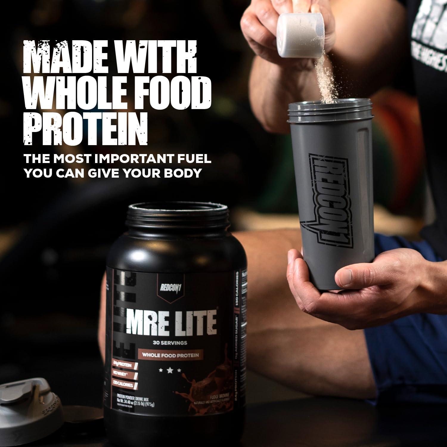 REDCON1 MRE Lite Whole Food Protein Powder, Fudge Brownie - Low Carb & Whey Free Meal Replacement with Animal Protein Blends - Easy to Digest Supplement Made with MCT Oils (30 Servings) - Image 5