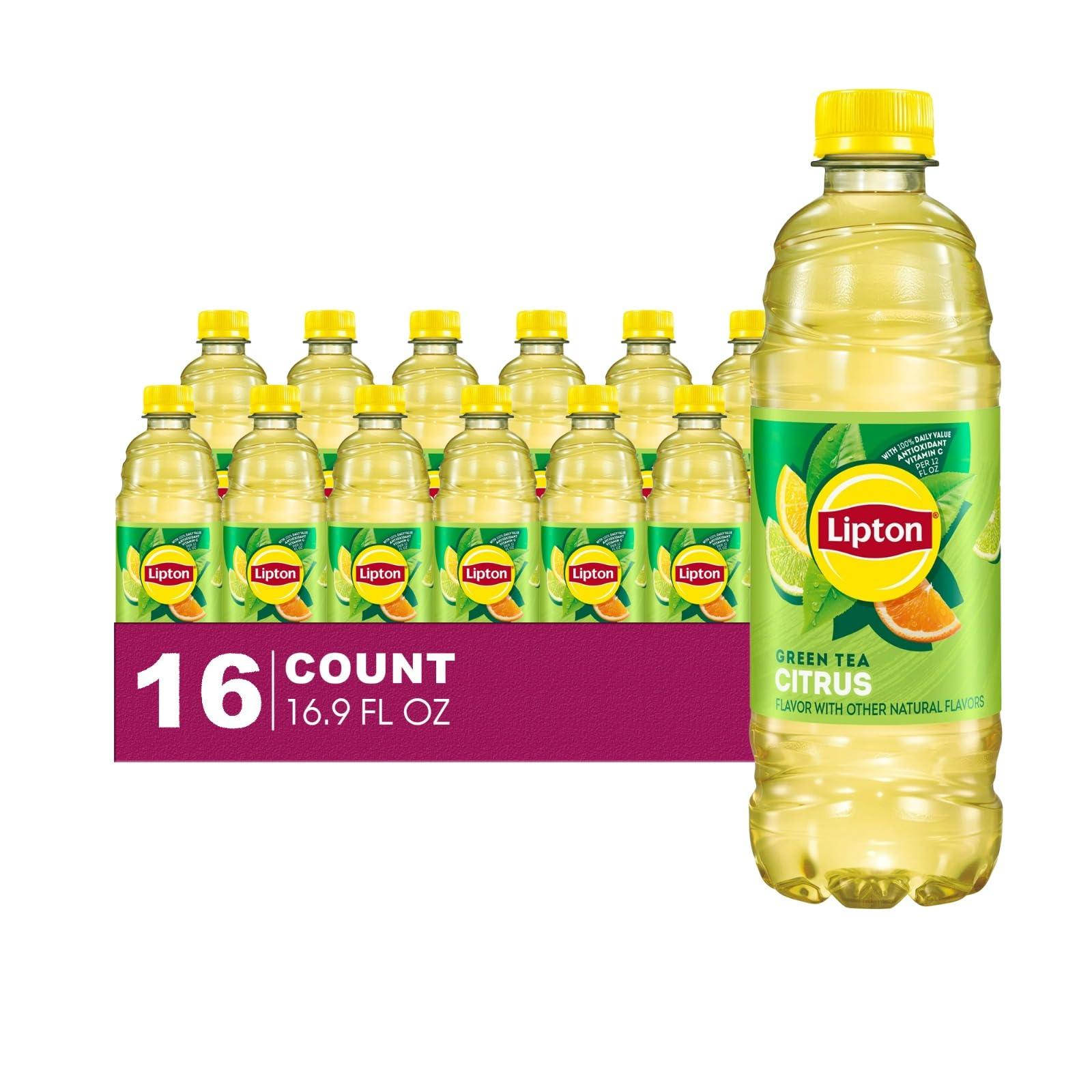 Lipton 16-Pack of Citrus Iced Green Tea Plastic Bottle 16.9 fl oz