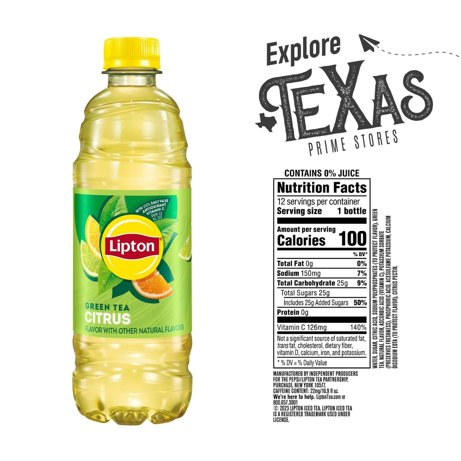 Lipton 16-Pack of Citrus Iced Green Tea Plastic Bottle 16.9 fl oz - Image 2