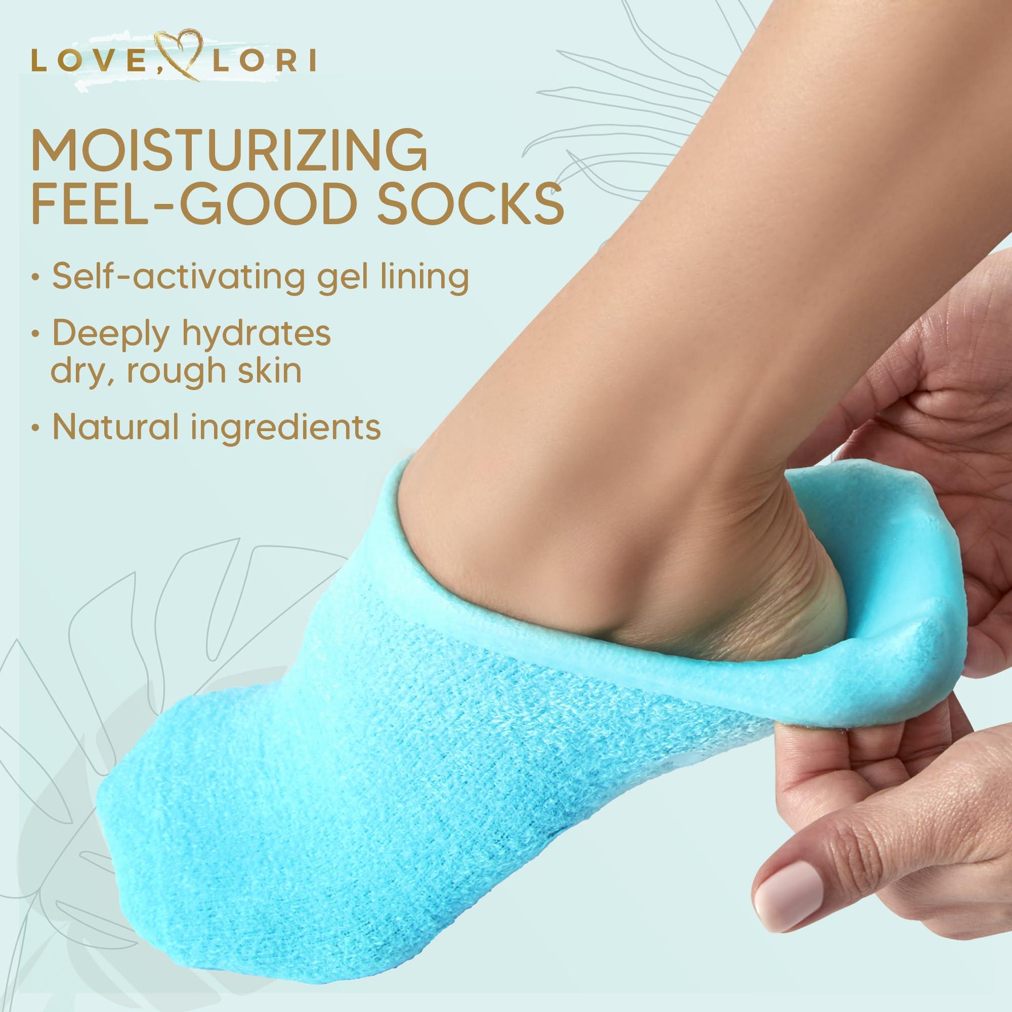Moisturizing Socks - Premium Gel Silicone Aloe Foot Spa Socks (Sizes 9-10) Infused with Vitamin E & JoJoba Oil - Self Care Gifts for Women - Image 2