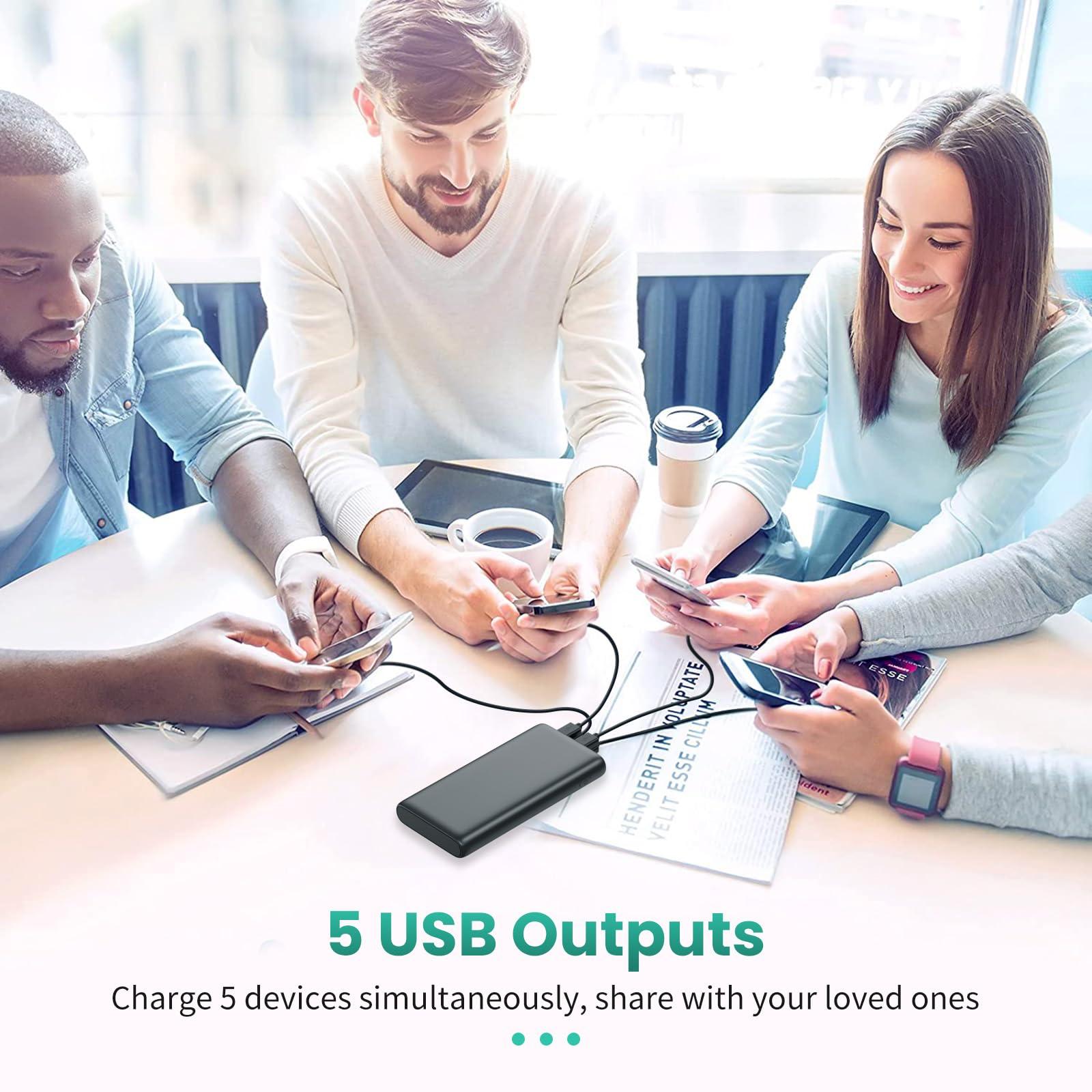 Portable Charger 38800mAh,LCD Display Power Bank,5 USB Outputs Battery Pack Backup, USB-C in&out Dual Input Phone Charging Compatible with iPhone 16/15/14/13 Pro/12,Android Samsung Galaxy Pixel Nexus - Image 7