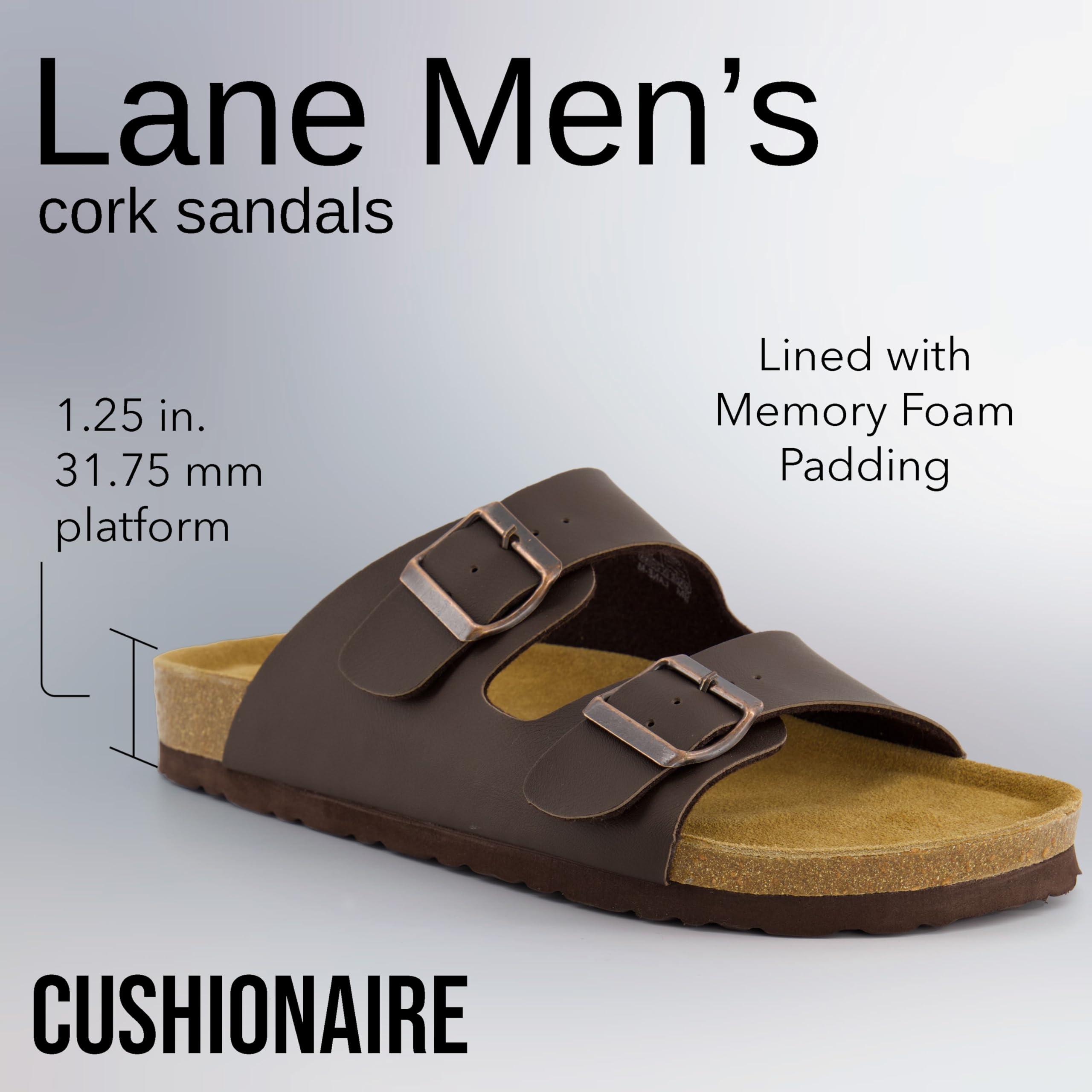 CUSHIONAIRE Men's Lane Cork Footbed Sandal with +Comfort, Arch Support, Adjustable Straps - Comfortable Slide Sandals for Walking, Casual Summer Footwear - Image 2