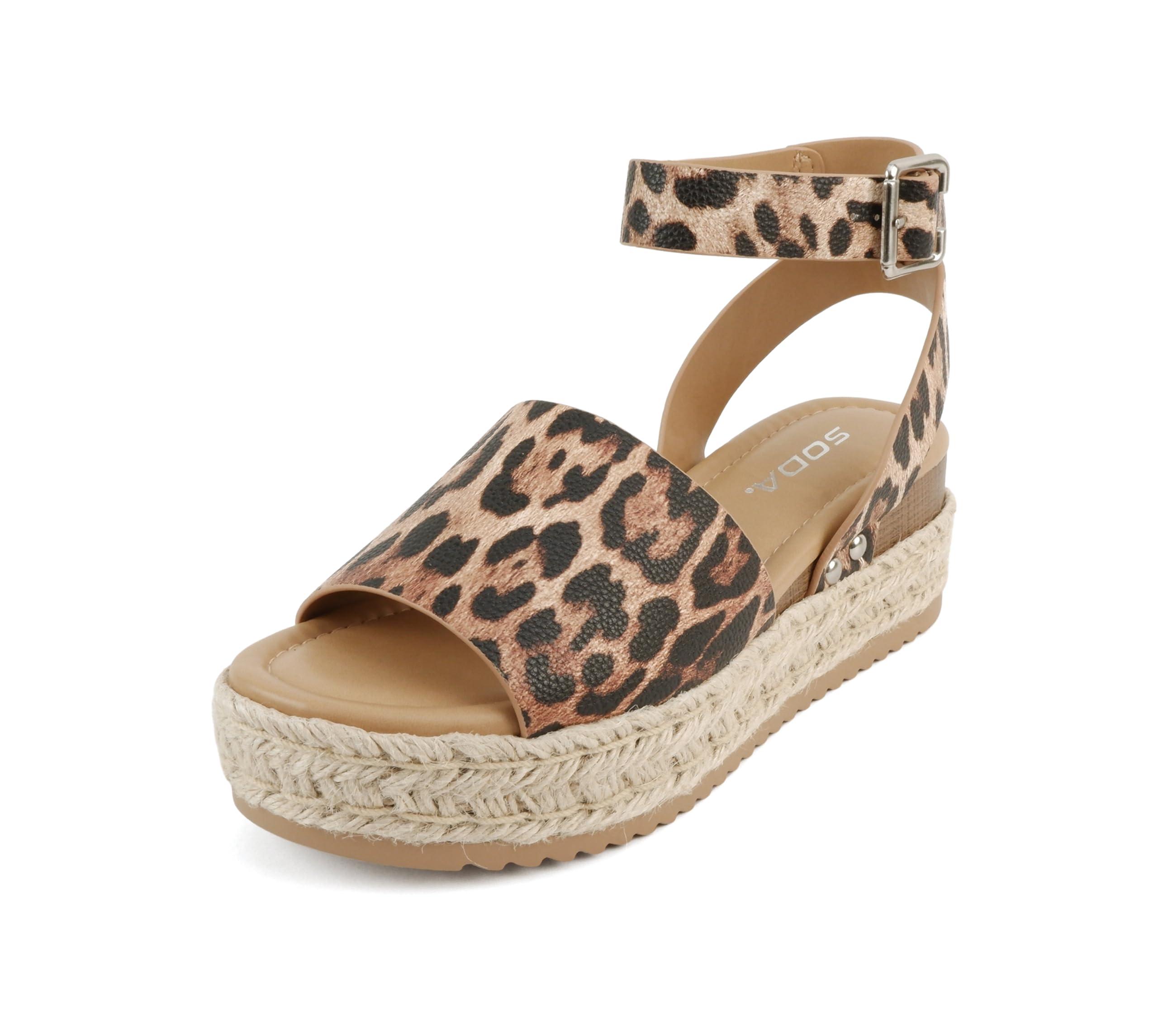 Soda Topic Open Toe Buckle Ankle Strap Espadrilles Flatform Wedge Casual Sandal - Image 2
