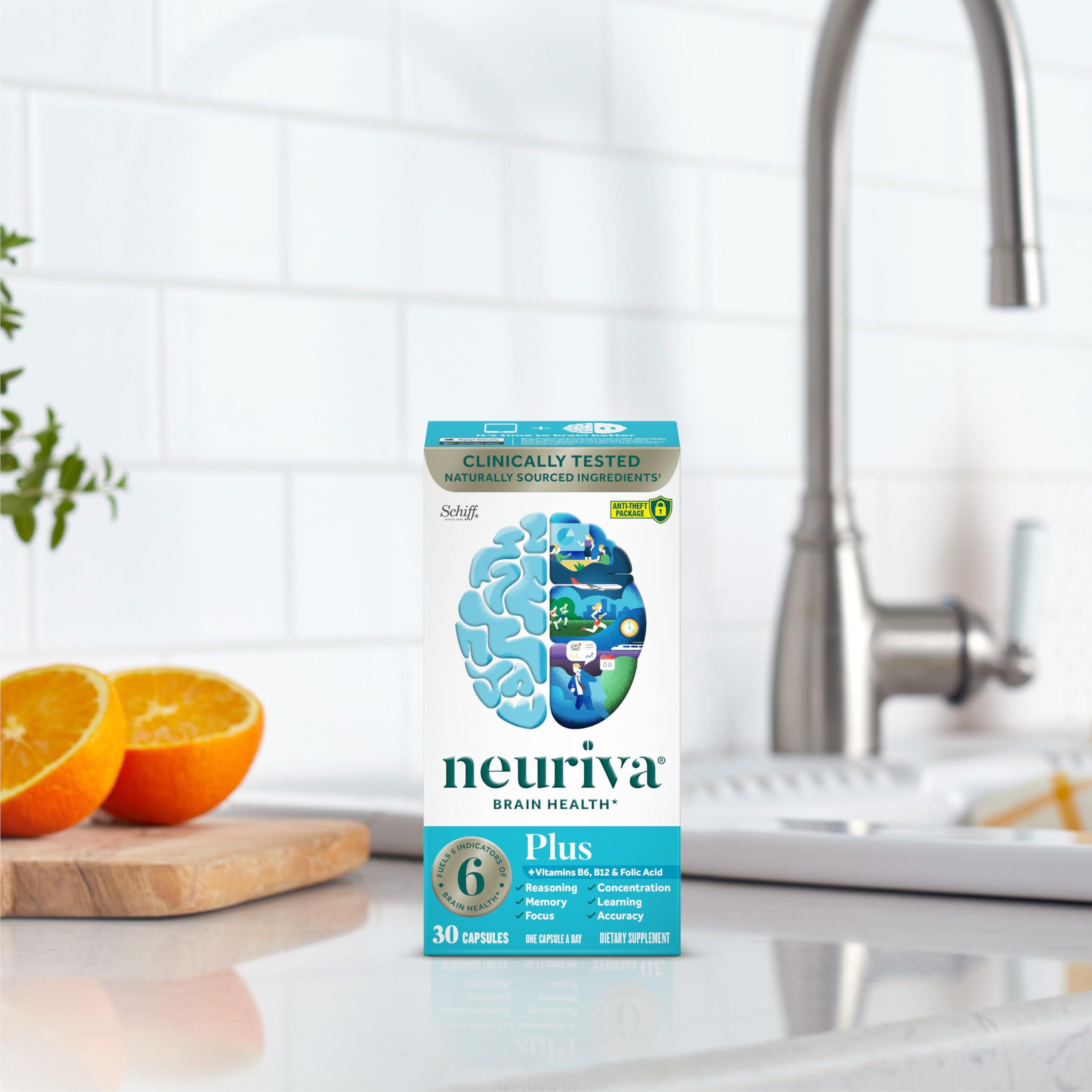 NEURIVA Plus Brain Supplement for Memory and Focus Clinically Tested Nootropics for Concentration for Mental Clarity, Cognitive Enhancement Vitamins B6, B12, Phosphatidylserine 30 Capsules - Image 17