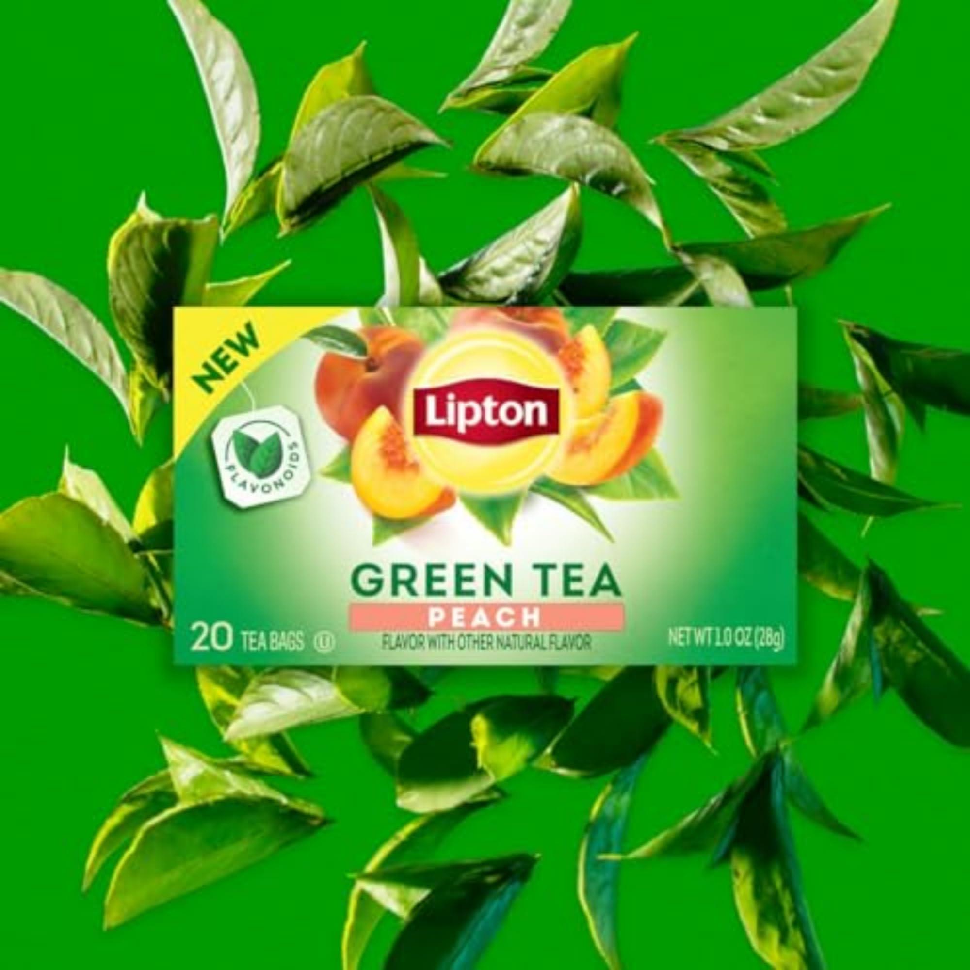 Lipton Peach Green Tea Bags, Flavored, Unsweetened Teabags for Hot Tea or Peach Iced Tea with Caffeine and Flavonoids, 120 Total Tea Bags (20ct - Pack of 6) - Image 6