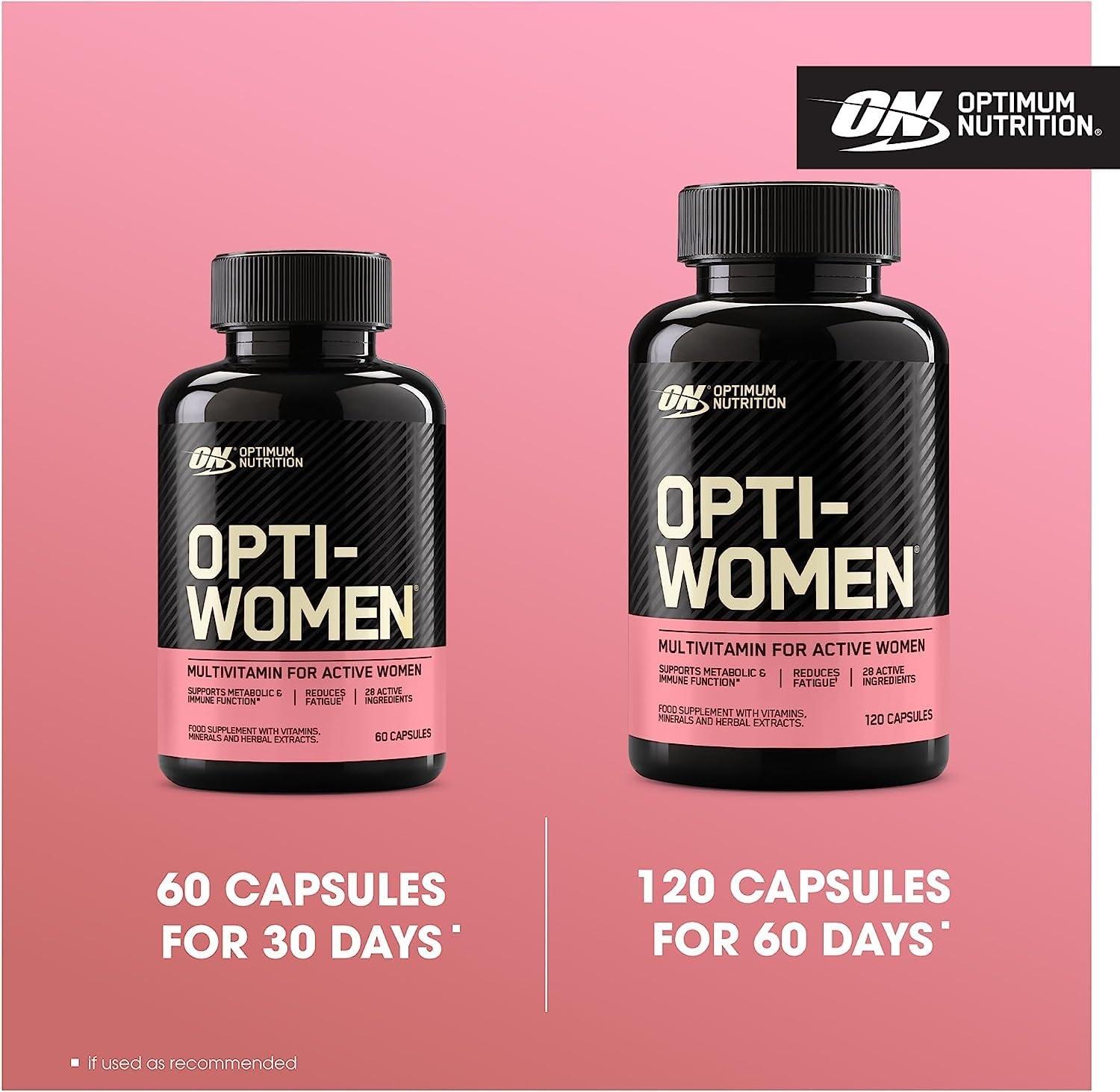 Optimum Nutrition Opti-Women, Vitamin C, Zinc and Vitamin D for Immune Support Womens Daily Multivitamin Supplement with Iron, Capsules, 120 Count - Image 3