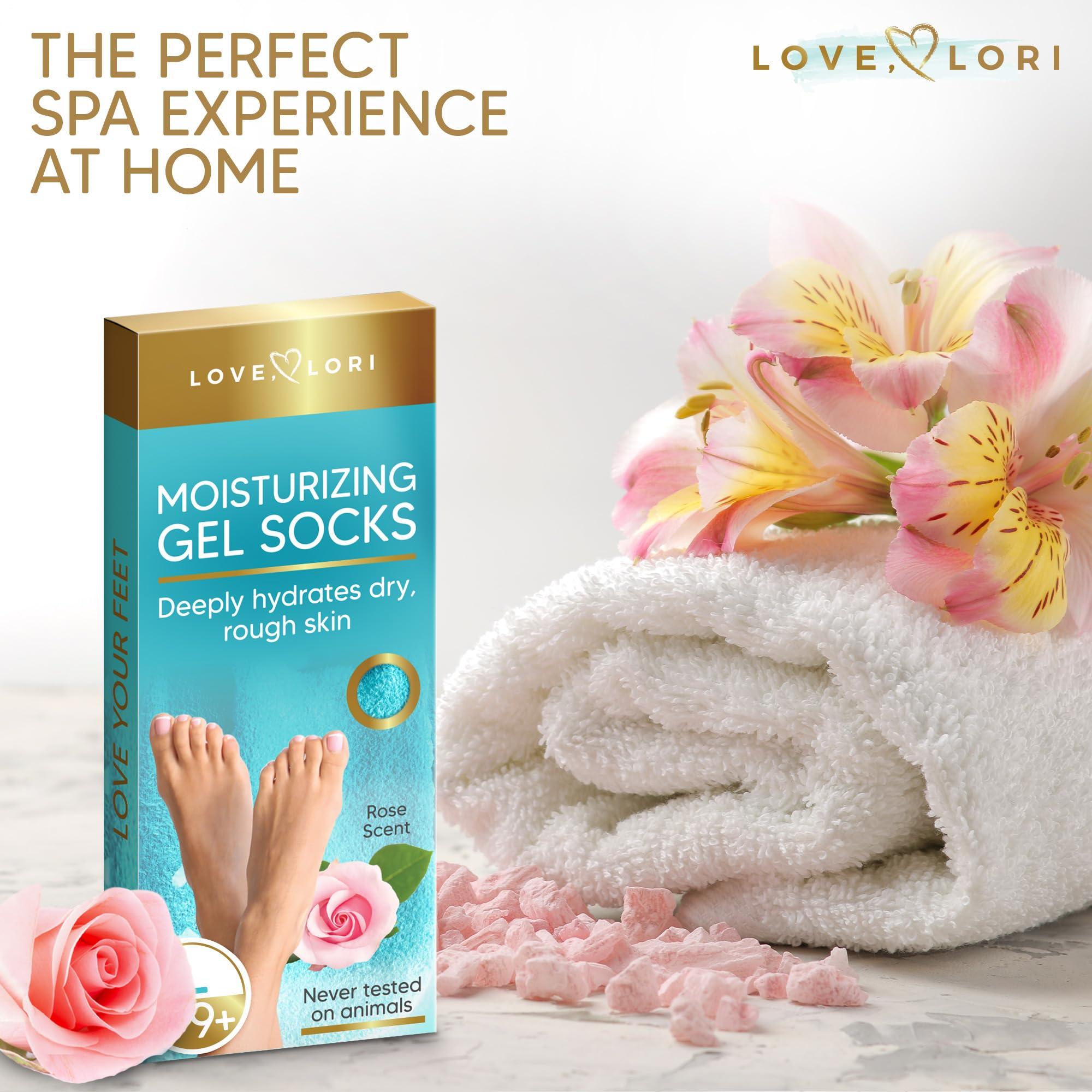 Moisturizing Socks - Premium Gel Silicone Aloe Foot Spa Socks (Sizes 9-10) Infused with Vitamin E & JoJoba Oil - Self Care Gifts for Women - Image 5