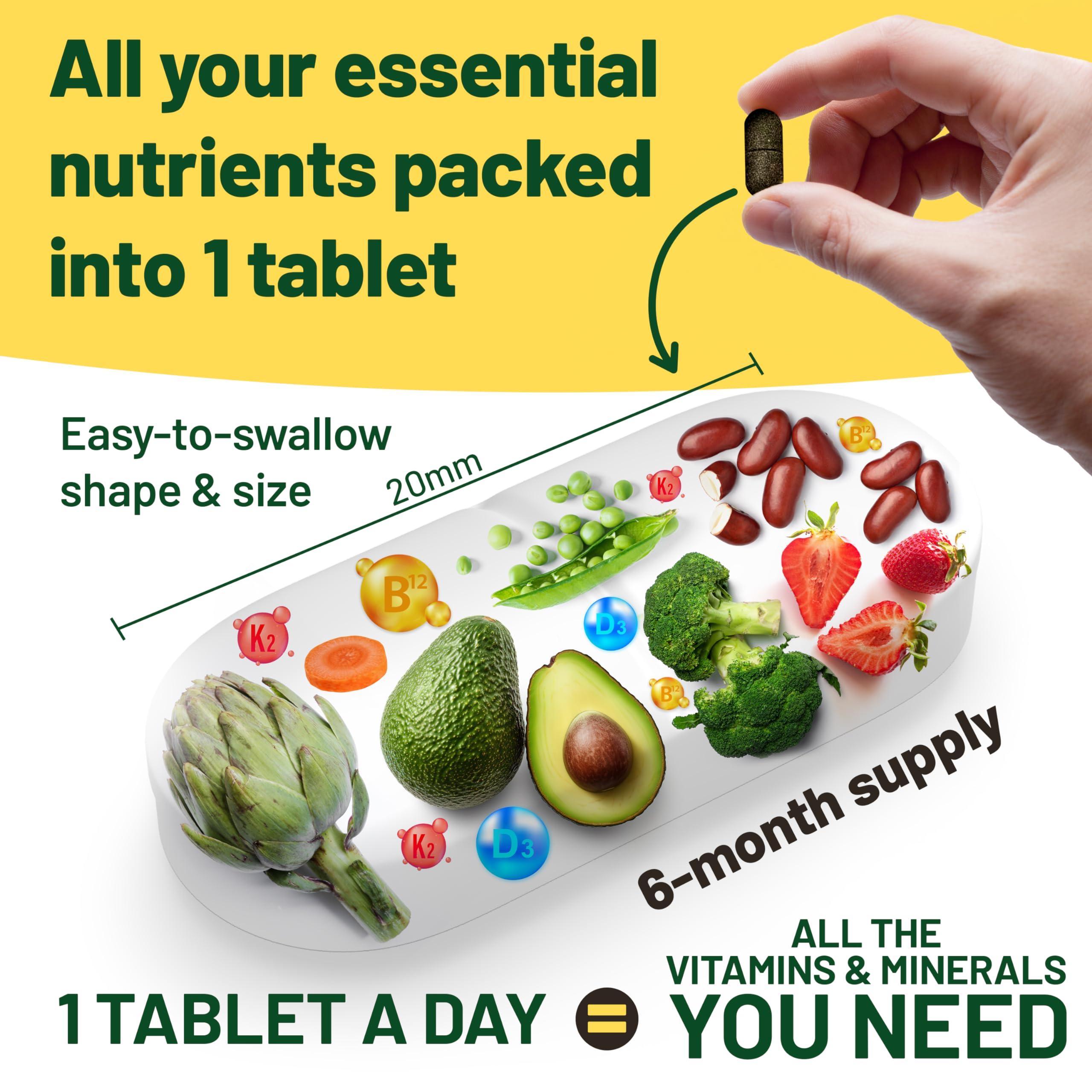 Vegan Vitality Multivitamins & Minerals for Women and Men with High Strength Vitamin B12, D3 & K2. 180 Vegan Multivitamin Tablets - 6 Months Supply. Vitamins for Vegans & Vegetarians - Image 4