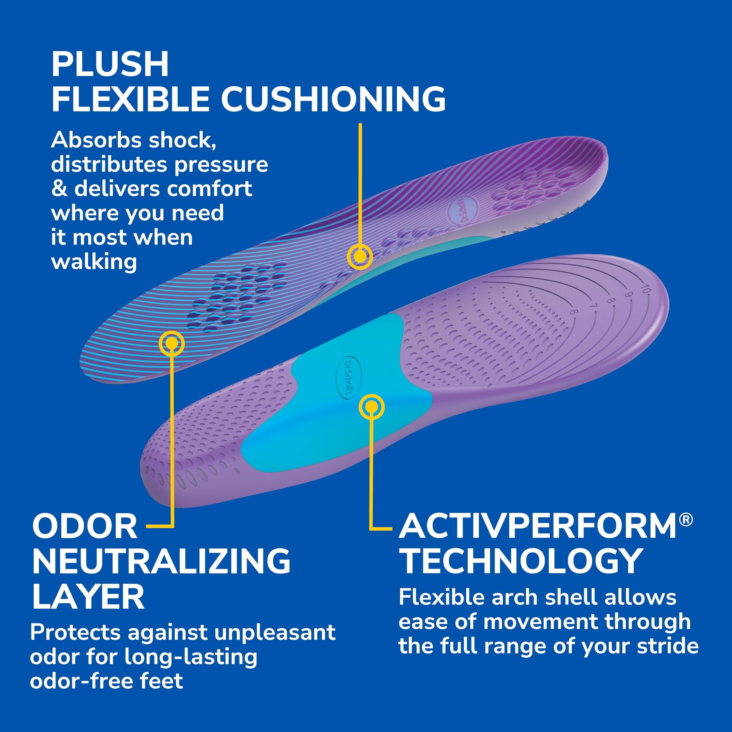 Dr. Scholl's Walk Longer Insoles - Comfortable Plush Foam Cushioning Inserts for Walking, Hiking, and Standing on Feet All-Day with Arch Support - Walk 50% Longer Without Muscle Fatigue - Image 5