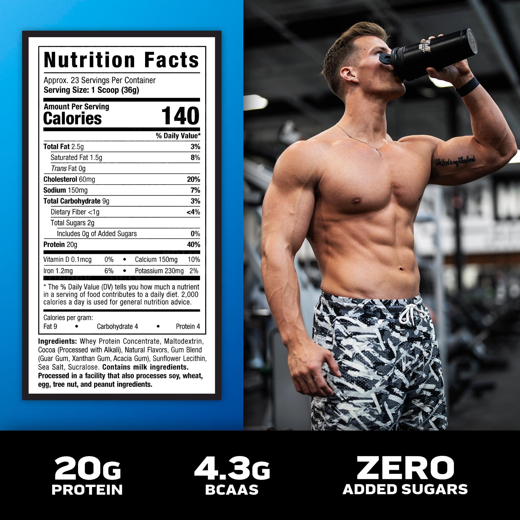 Muscletech Grass-Fed Whey Protein Powder (Triple Chocolate, 1.8LB) - Whey Protein Smoothie & Milk Shake Mix Supports Muscle Gain & Recovery - 20g of Whey Protein for Women & Men - Non-GMO, Gluten-Free - Image 3