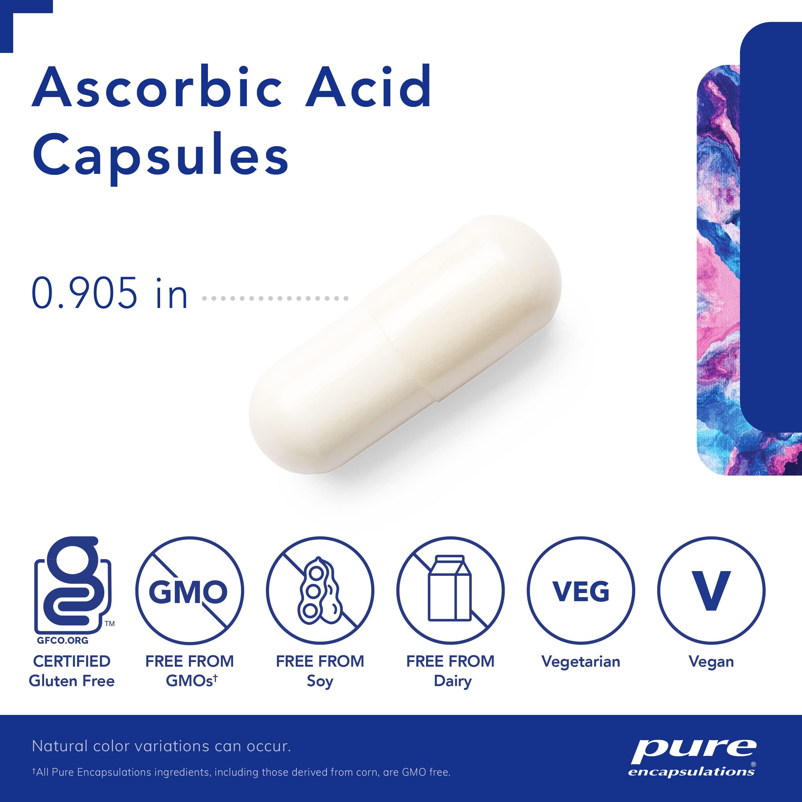 Pure Encapsulations Ascorbic Acid Capsules - 1,000 mg Vitamin C - Antioxidant & Immune Support* - High-Potency Vitamin C - Vegan & Non-GMO - 250 Capsules - Image 3