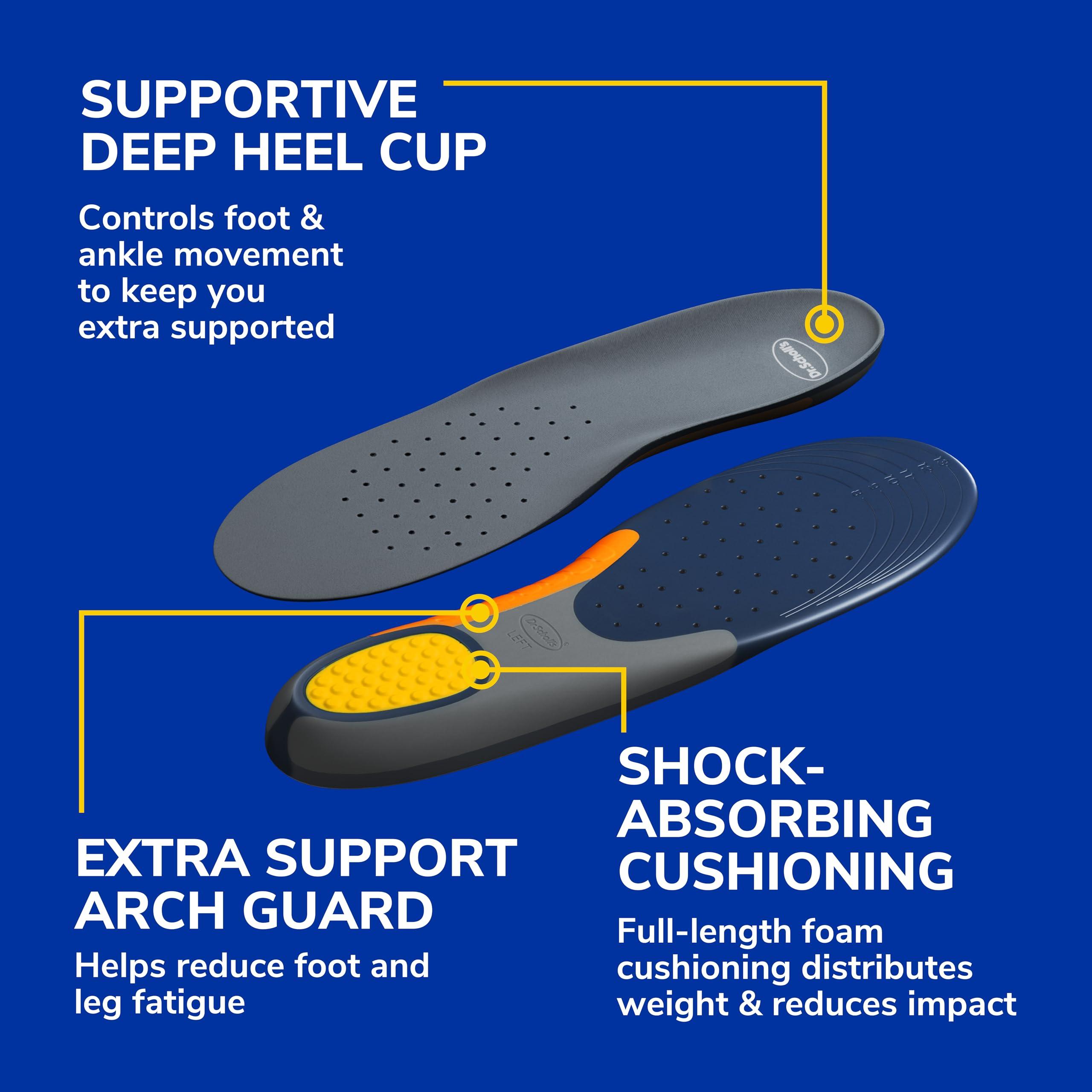 Dr. Scholl's Heavy Duty Support Insole Orthotics, Big & Tall, 200lbs+, Wide Feet, Shock Absorbing, Arch Support, Distributes Pressure, Trim to Fit Inserts, Work Boots & Shoes, Men Size 8-14, 1 Pair - Image 4