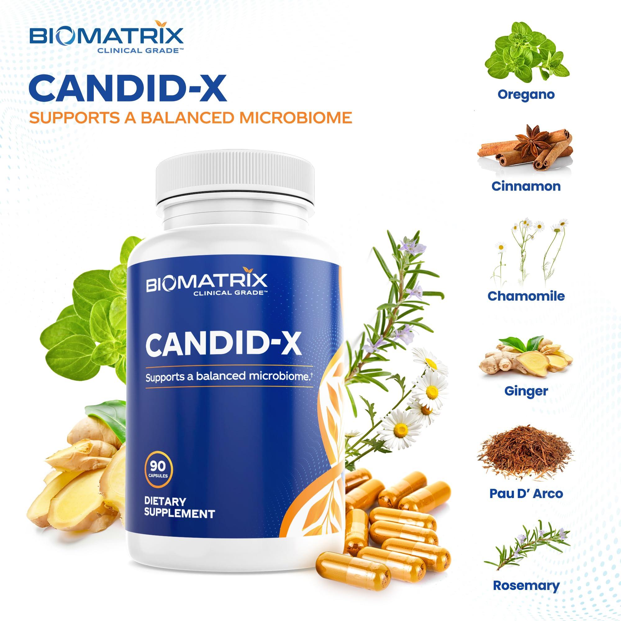 BioMatrix Candid-X Gut Cleanse with Berberine, Oregano, Sodium Caprylate, Chamomile, Ginger, PAU D'arco, Digestive Supplement for Men and Women | 90 Capsules - Image 5